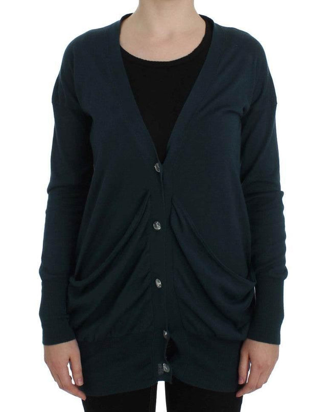 PINK MEMORIES Green Button Down Cardigan Sweater - Hilstor