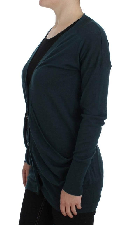 PINK MEMORIES Green Button Down Cardigan Sweater - Hilstor
