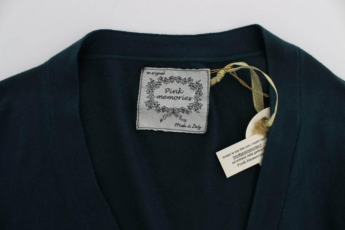PINK MEMORIES Green Button Down Cardigan Sweater - Hilstor