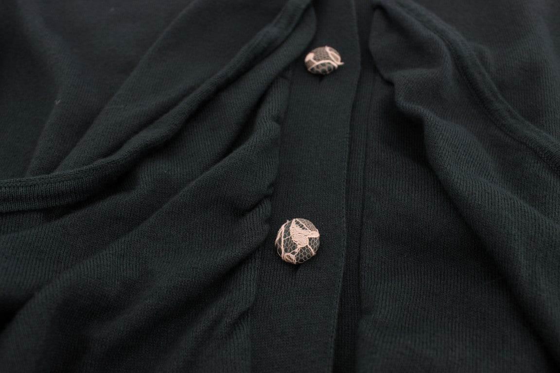 PINK MEMORIES Green Button Down Cardigan Sweater - Hilstor