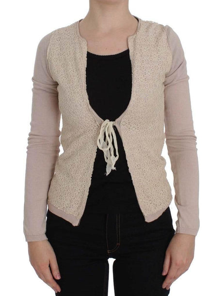 PINK MEMORIES Pink Floral Lace Wrap Sweater - Hilstor