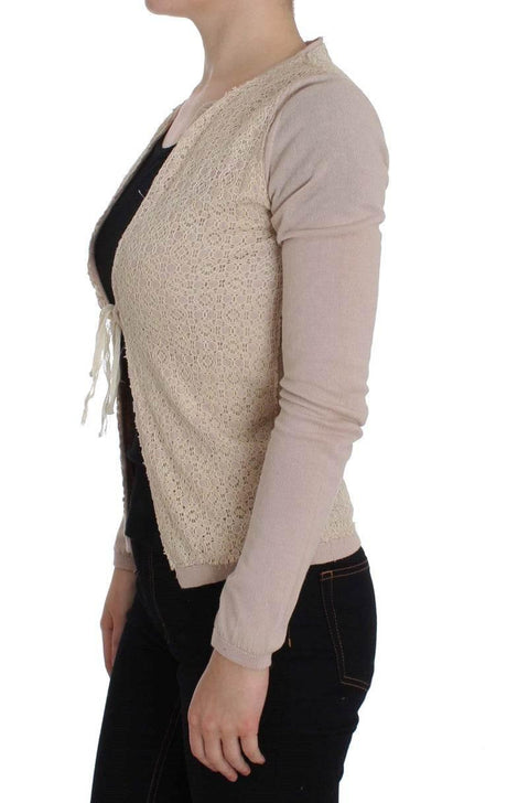 PINK MEMORIES Pink Floral Lace Wrap Sweater - Hilstor