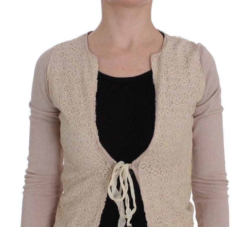 PINK MEMORIES Pink Floral Lace Wrap Sweater - Hilstor