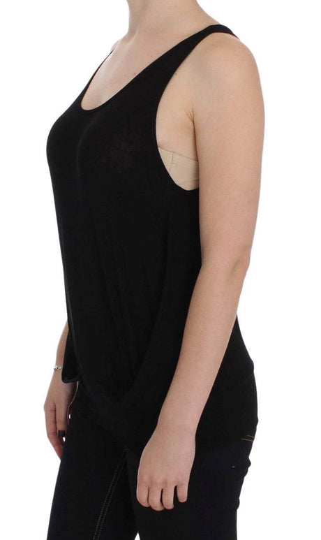 PLEIN SUD Black Stretch Sleeveless Blouse - Hilstor