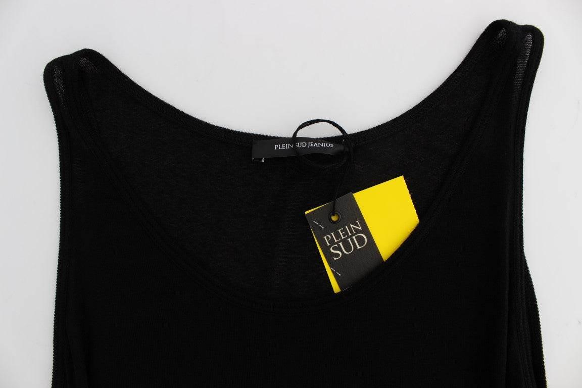 PLEIN SUD Black Stretch Sleeveless Blouse - Hilstor