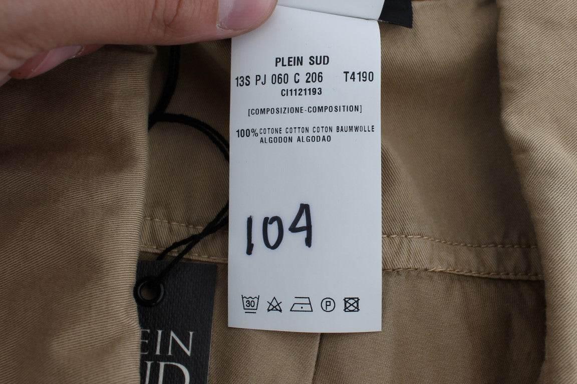 PLEIN SUD Beige Cotton Sleeveless Shirt - Hilstor