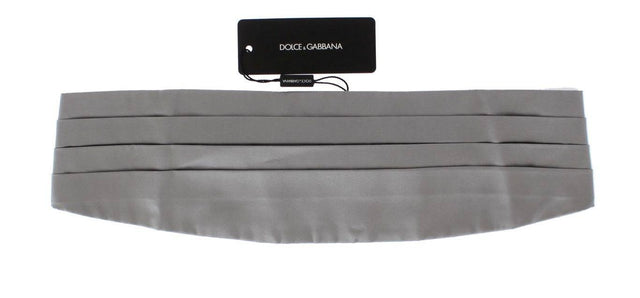 Dolce & Gabbana Elegant Silver Silk Cummerbund - Hilstor