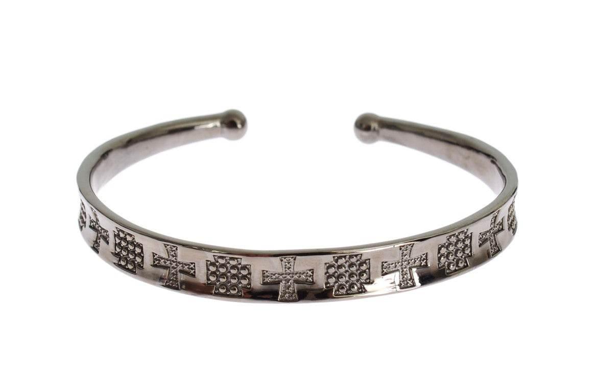Nialaya Elegant Rhodium Silver Bangle - Hilstor