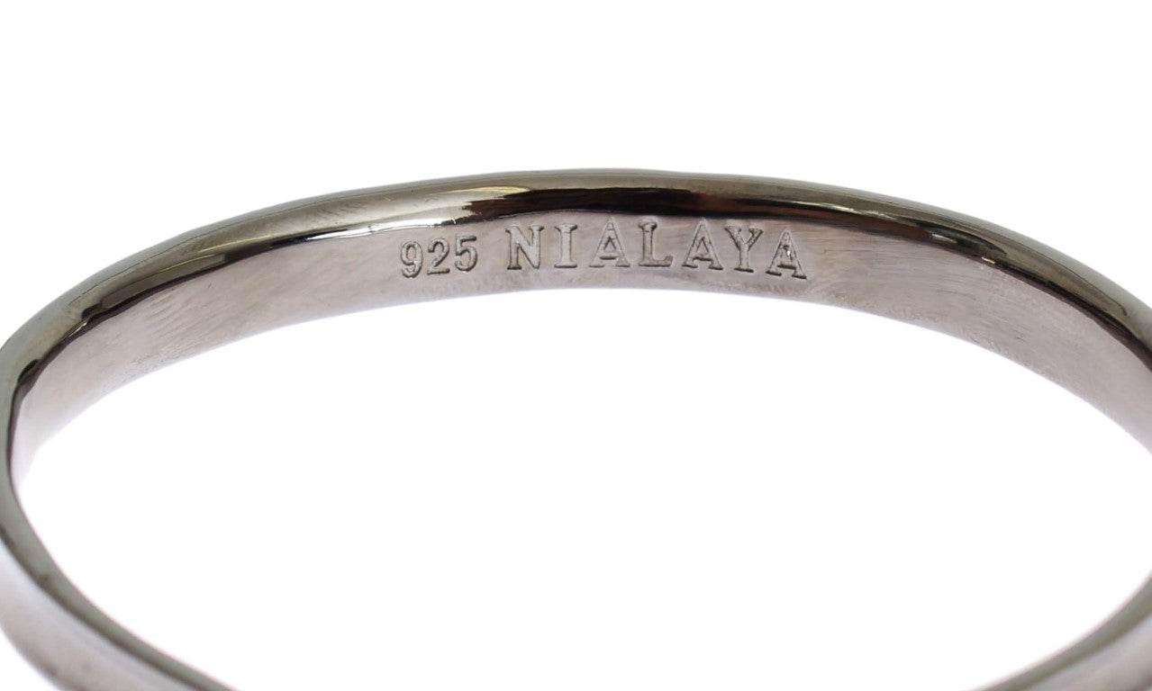Nialaya Elegant Rhodium Silver Bangle - Hilstor
