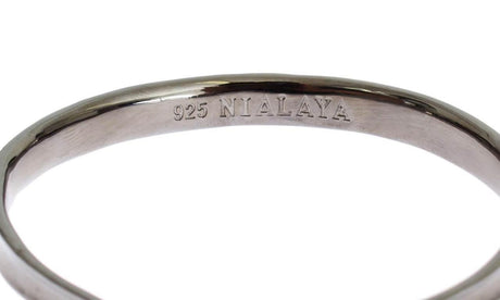 Nialaya Elegant Rhodium Silver Bangle - Hilstor