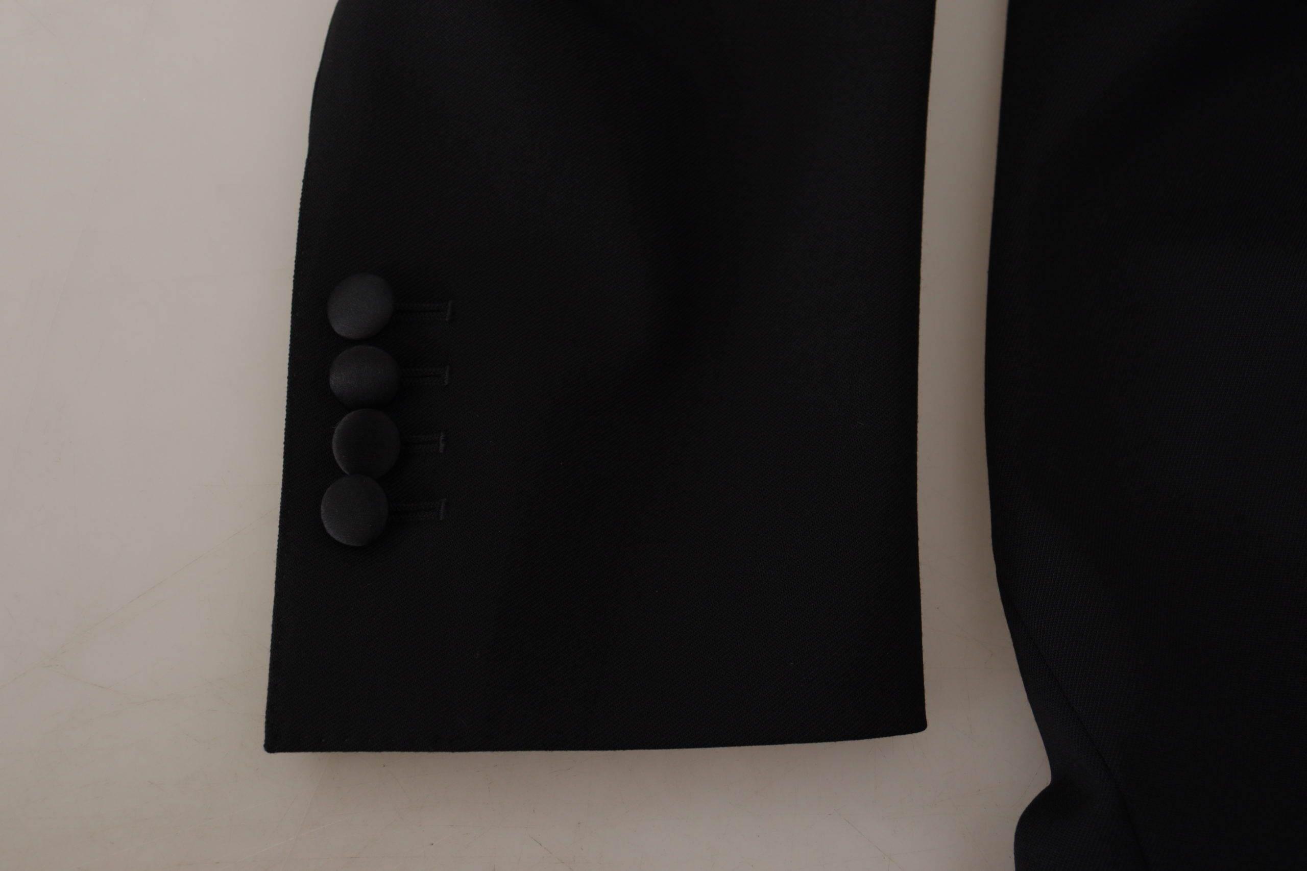 Dolce & Gabbana Black Double Breasted Coat Blazer Jacket - Hilstor