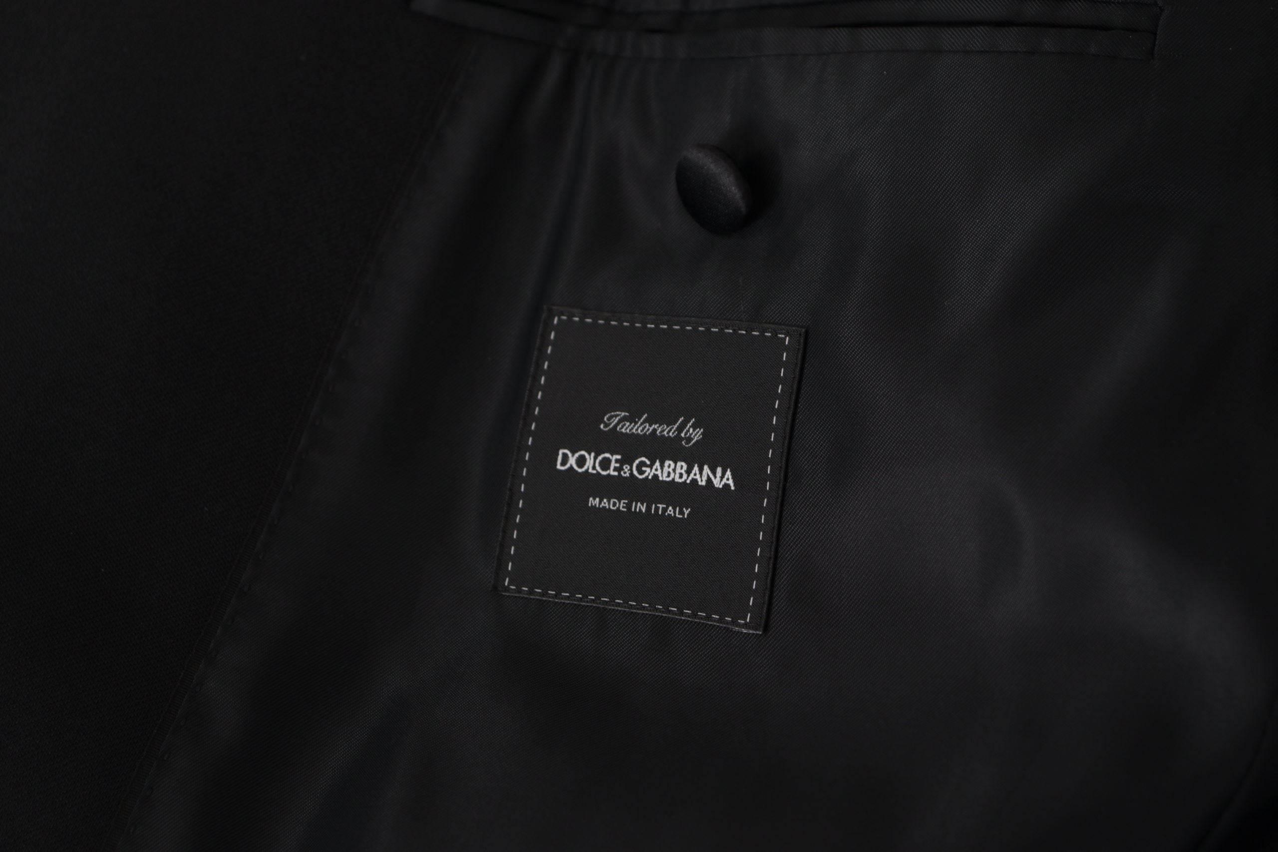 Dolce & Gabbana Black Double Breasted Coat Blazer Jacket - Hilstor