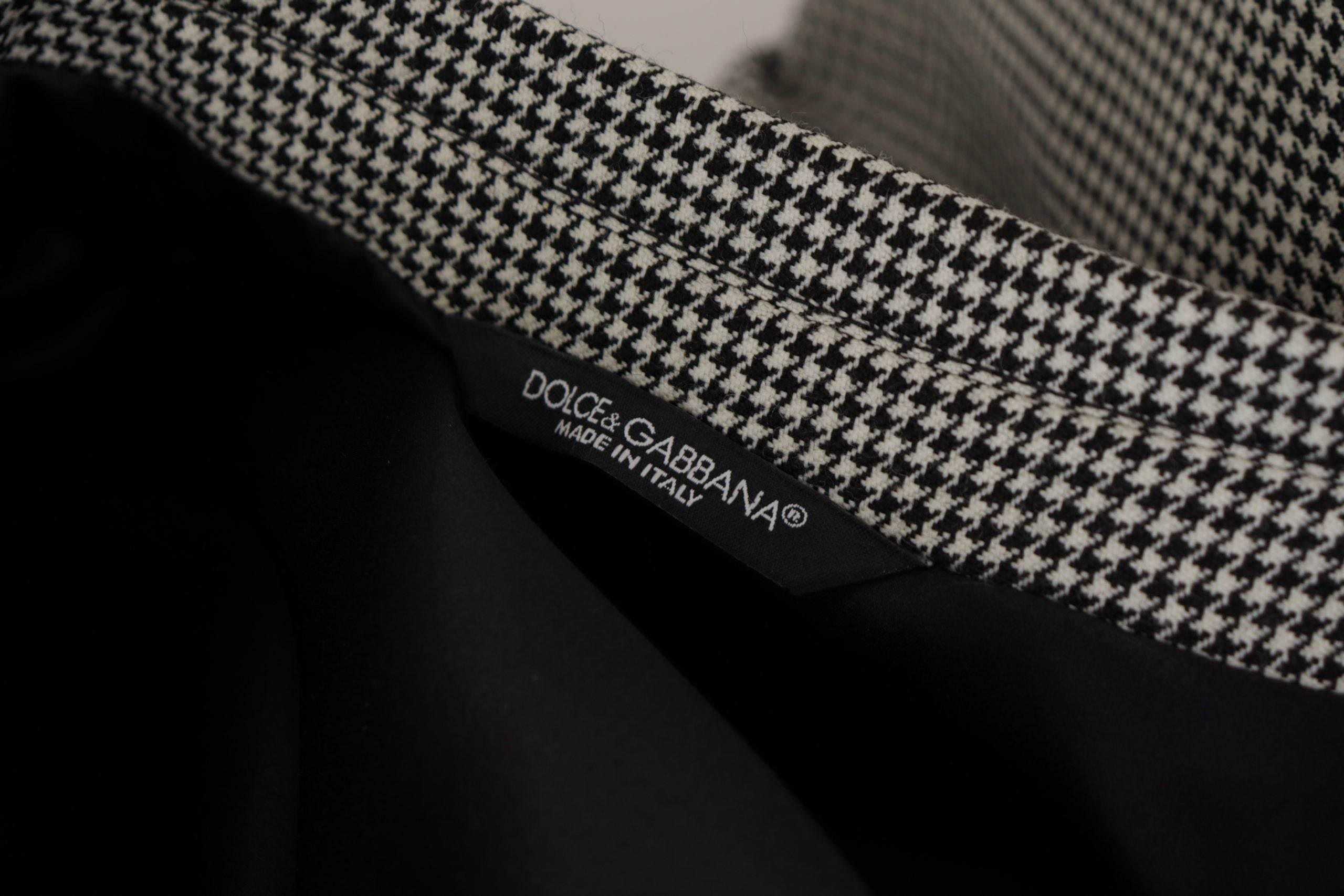 Dolce & Gabbana Gray Checkered Single Breasted Jacket Blazer - Hilstor