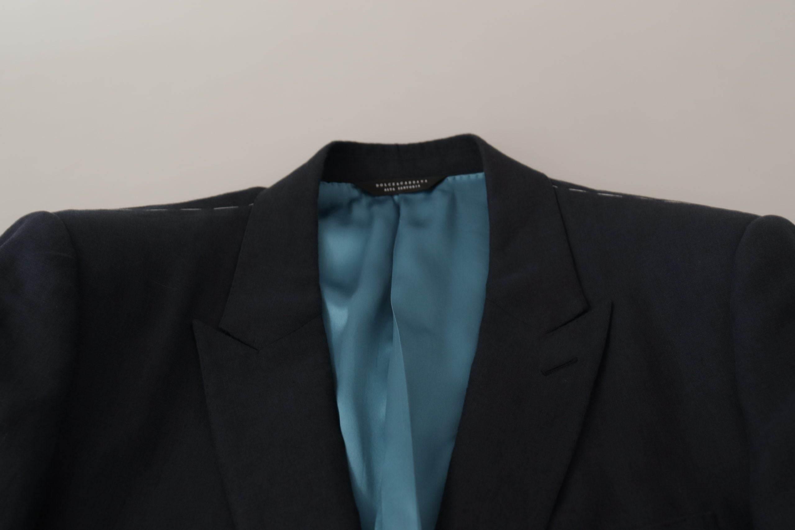 Dolce & Gabbana Dark Blue ALTA SARTORIA Jacket Coat Blazer - Hilstor