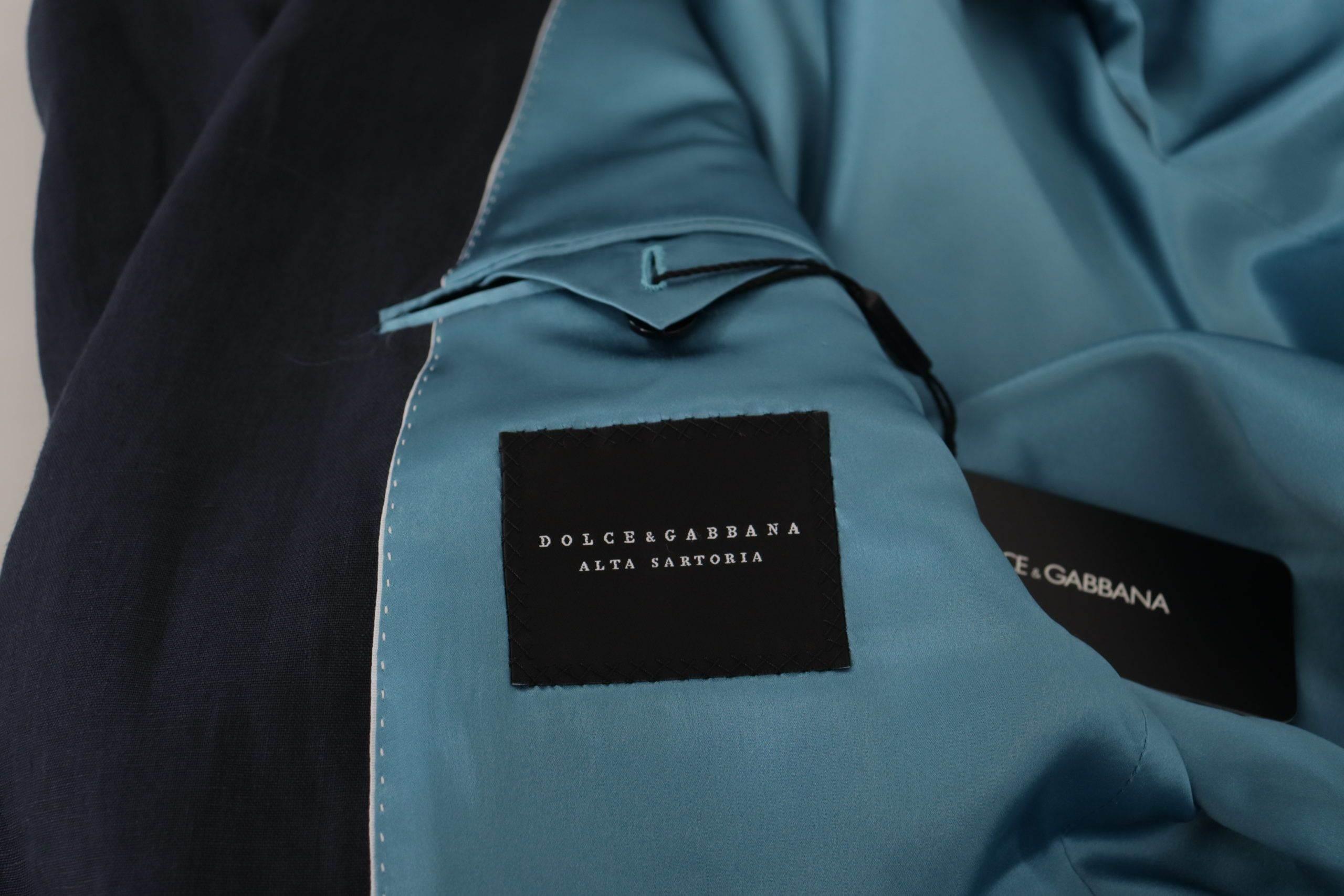 Dolce & Gabbana Dark Blue ALTA SARTORIA Jacket Coat Blazer - Hilstor