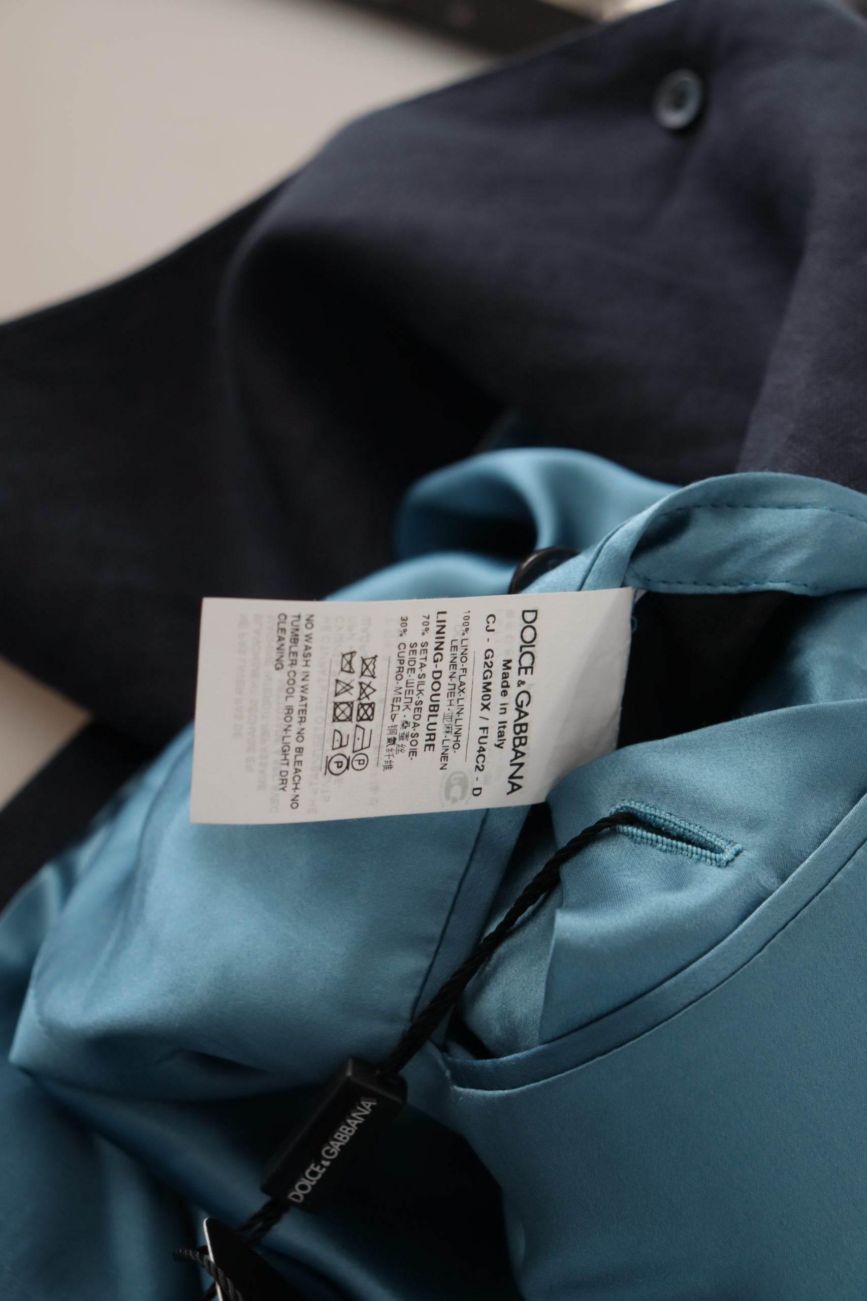 Dolce & Gabbana Dark Blue ALTA SARTORIA Jacket Coat Blazer - Hilstor