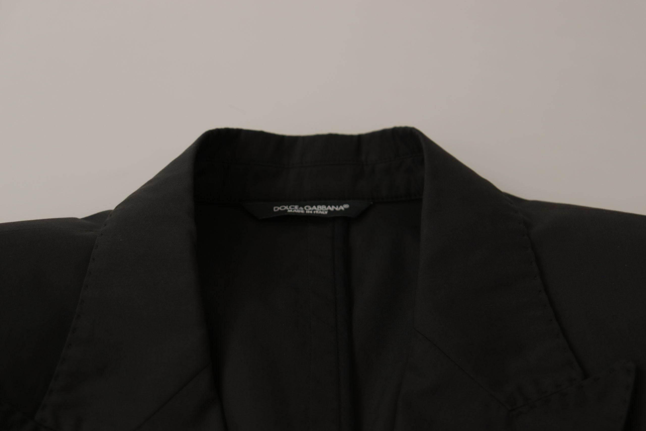 Dolce & Gabbana Black Single Breasted TAORMINA Breasted Blazer - Hilstor