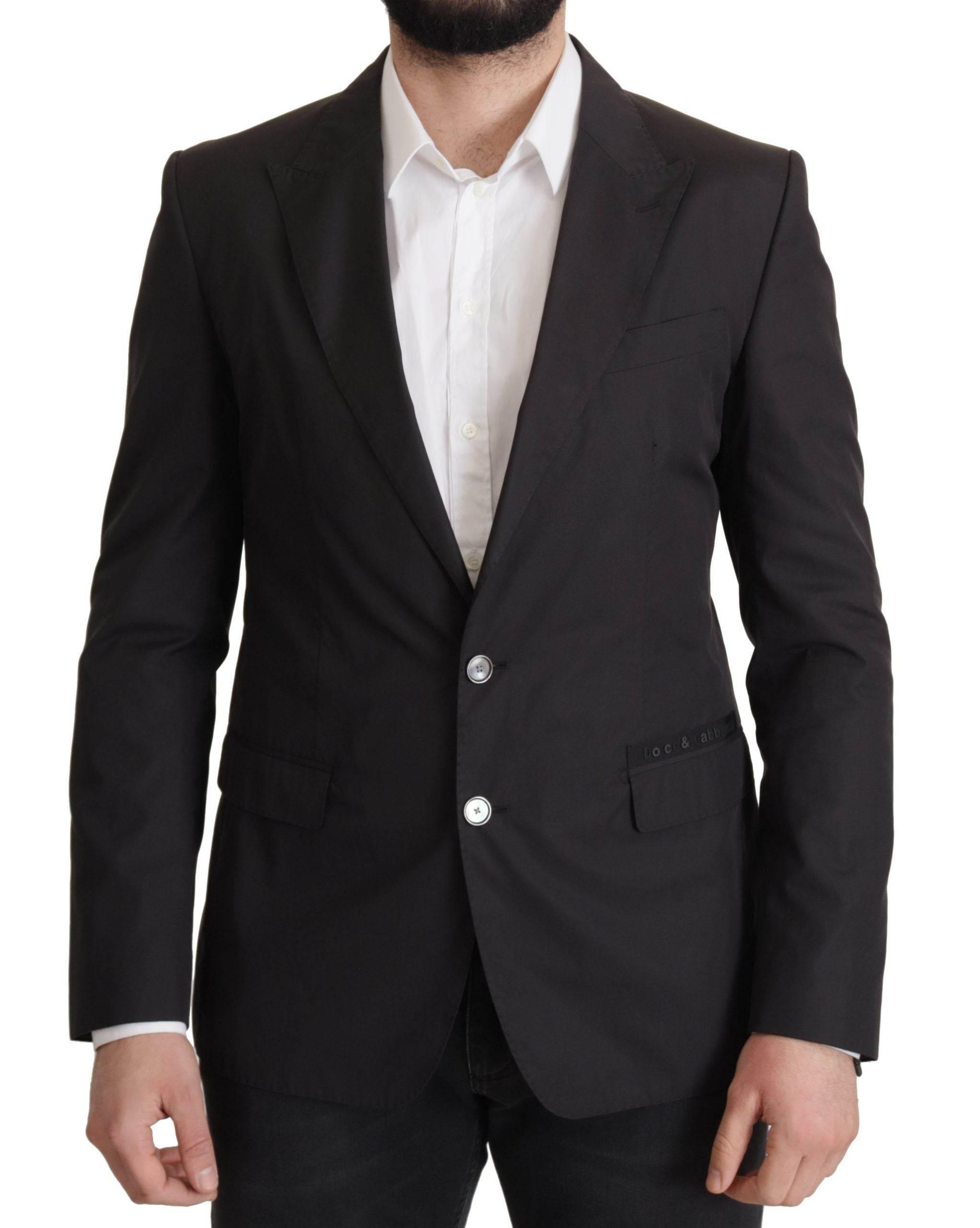 Dolce & Gabbana Black Single Breasted TAORMINA Breasted Blazer - Hilstor