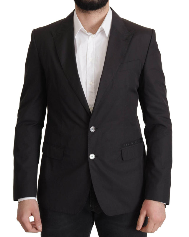 Dolce & Gabbana Black Single Breasted TAORMINA Breasted Blazer - Hilstor