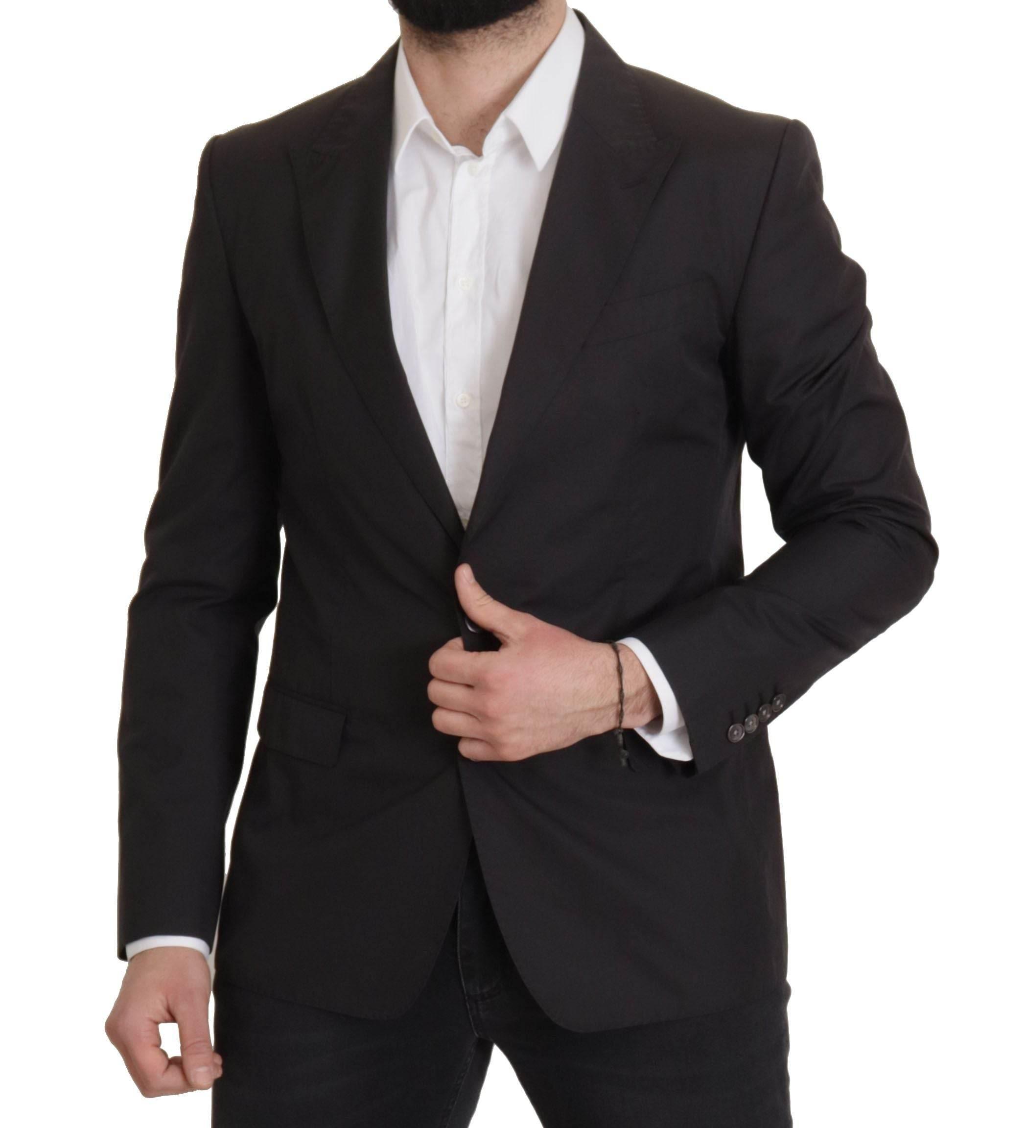 Dolce & Gabbana Black Single Breasted TAORMINA Breasted Blazer - Hilstor