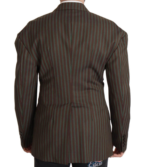 Dolce & Gabbana Multicolor Striped Double Breasted Blazer - Hilstor