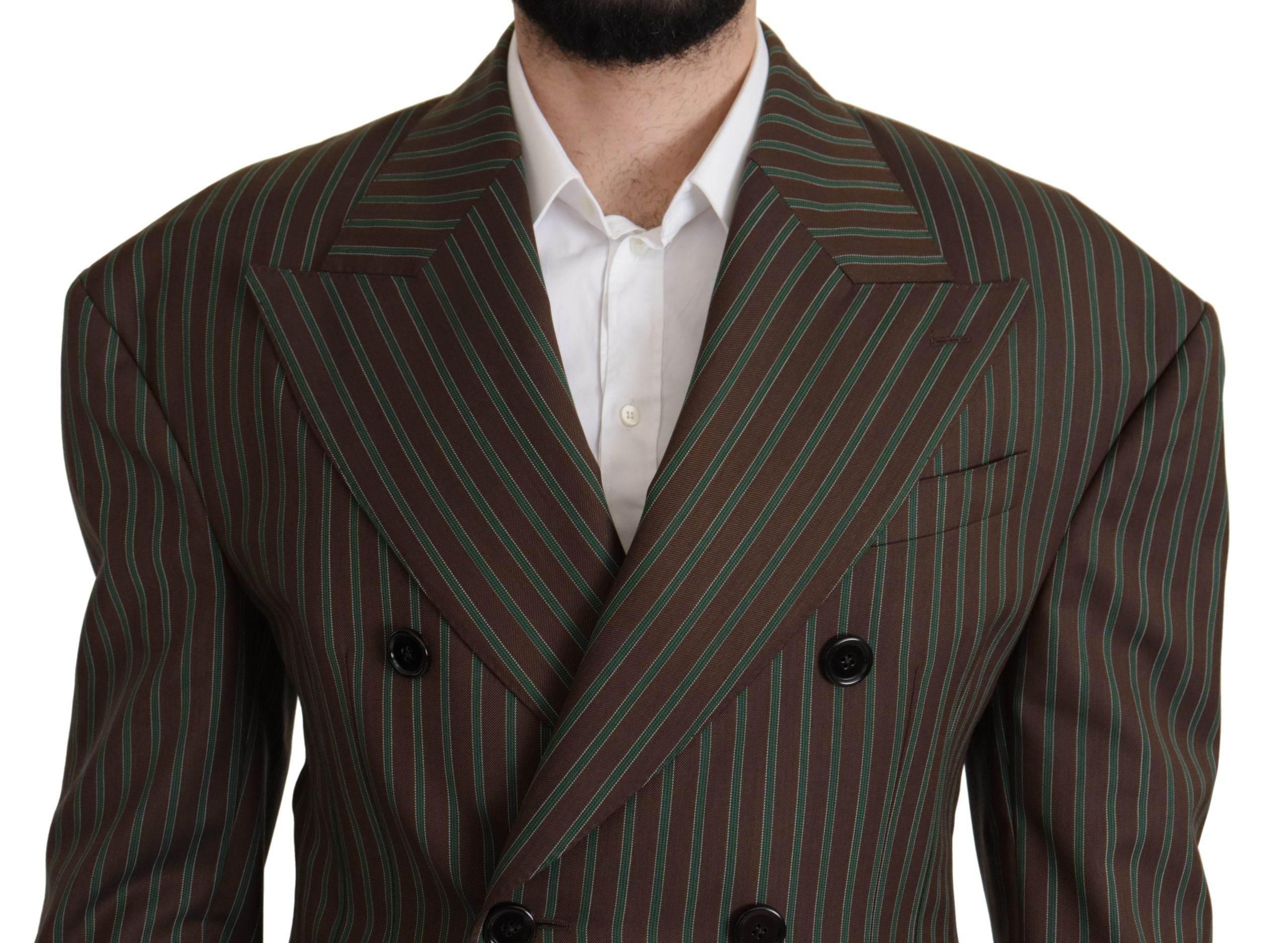 Dolce & Gabbana Multicolor Striped Double Breasted Blazer - Hilstor