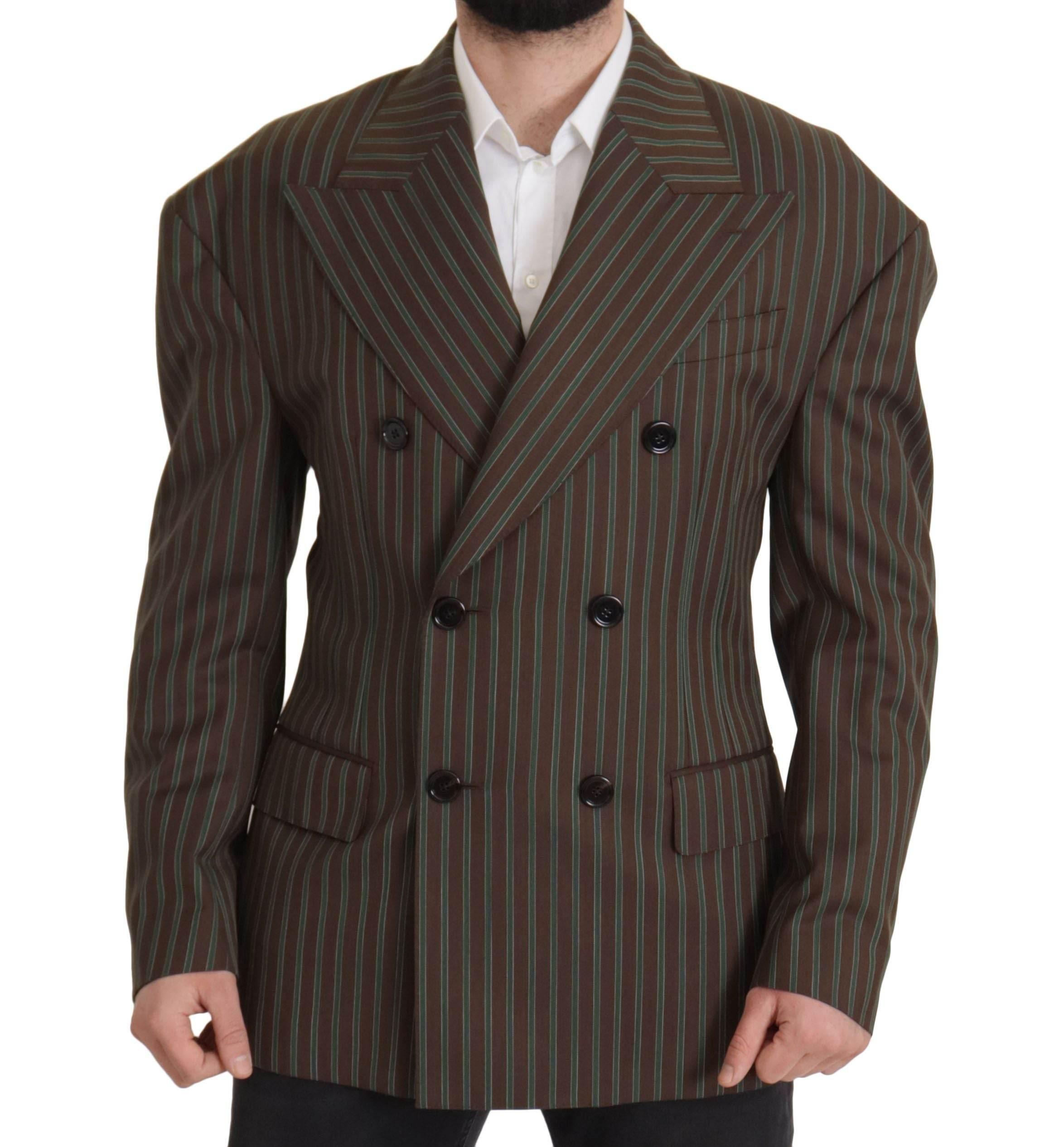 Dolce & Gabbana Multicolor Striped Double Breasted Blazer - Hilstor