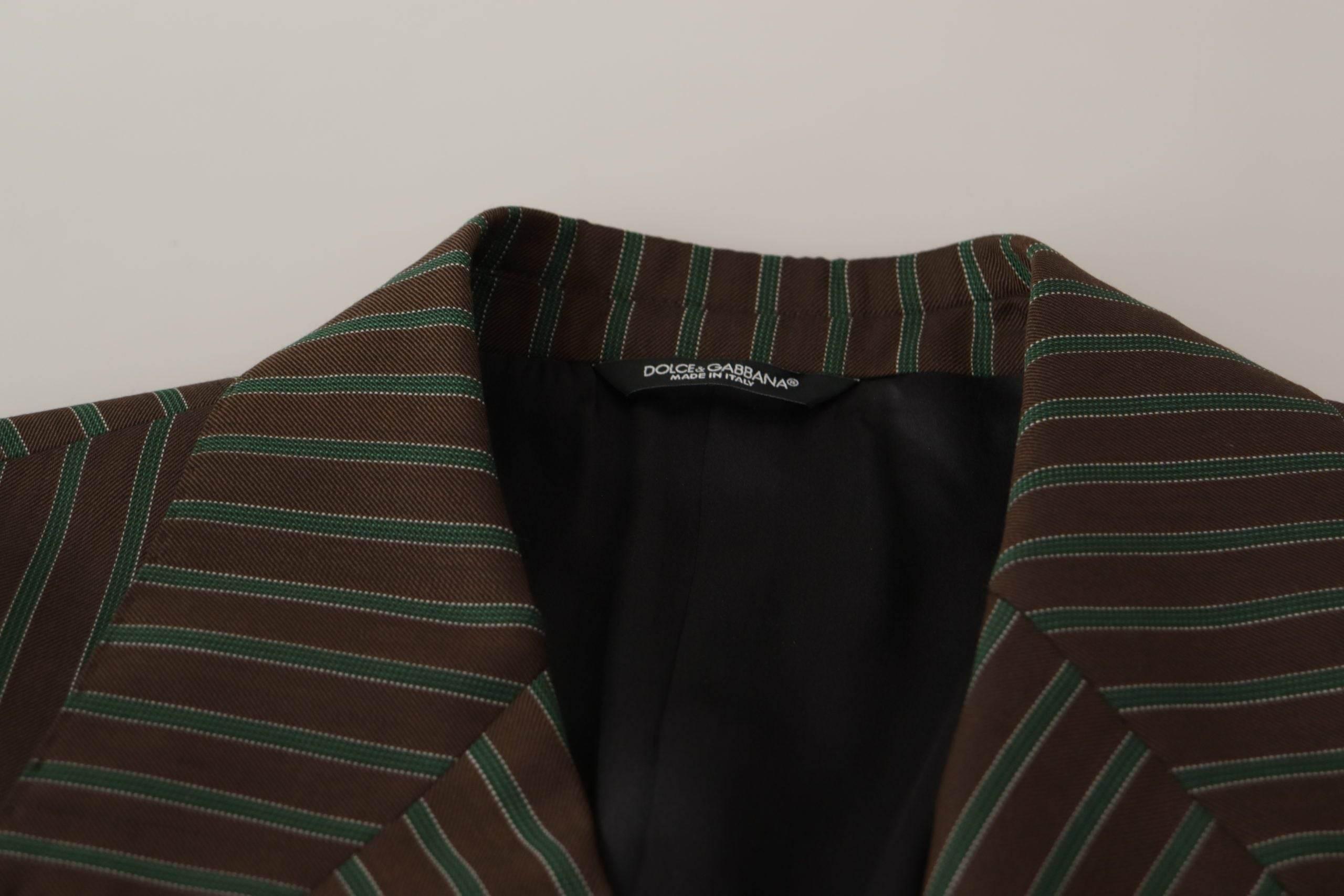 Dolce & Gabbana Multicolor Striped Double Breasted Blazer - Hilstor