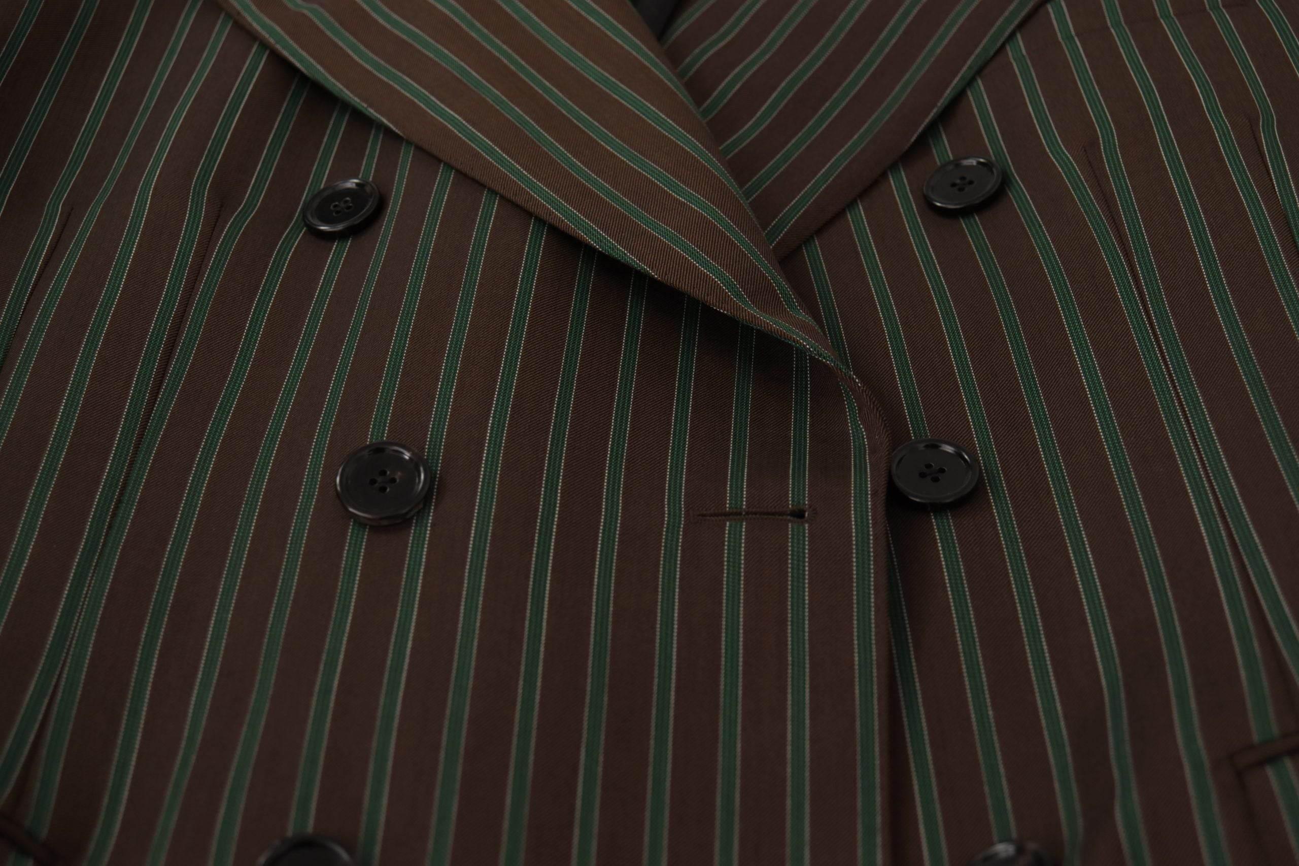 Dolce & Gabbana Multicolor Striped Double Breasted Blazer - Hilstor