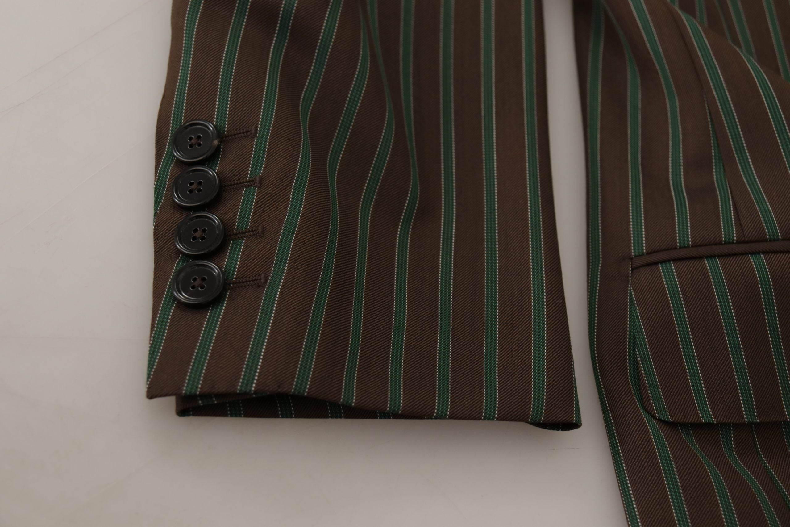 Dolce & Gabbana Multicolor Striped Double Breasted Blazer - Hilstor