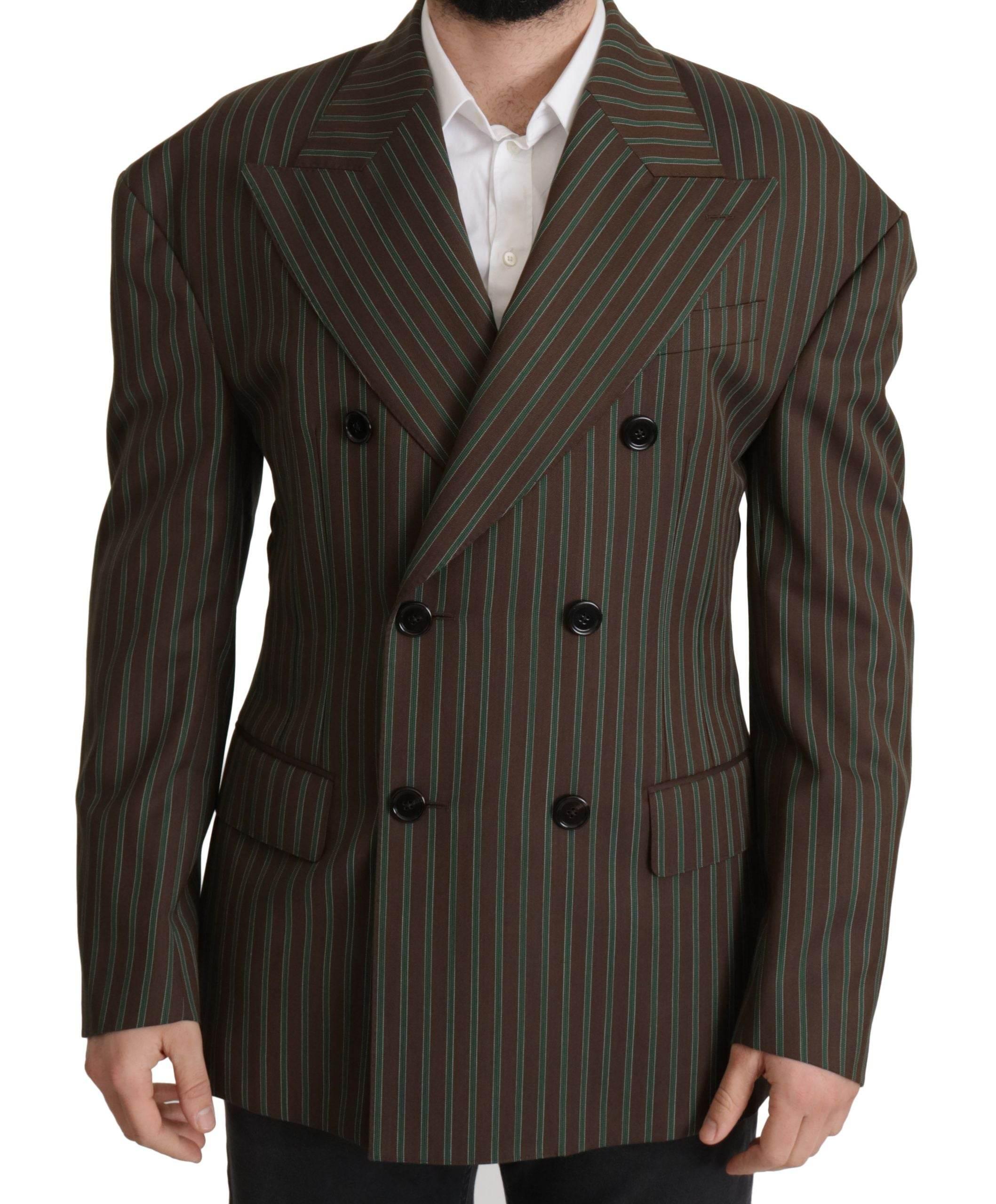 Dolce & Gabbana Multicolor Striped Double Breasted Blazer - Hilstor