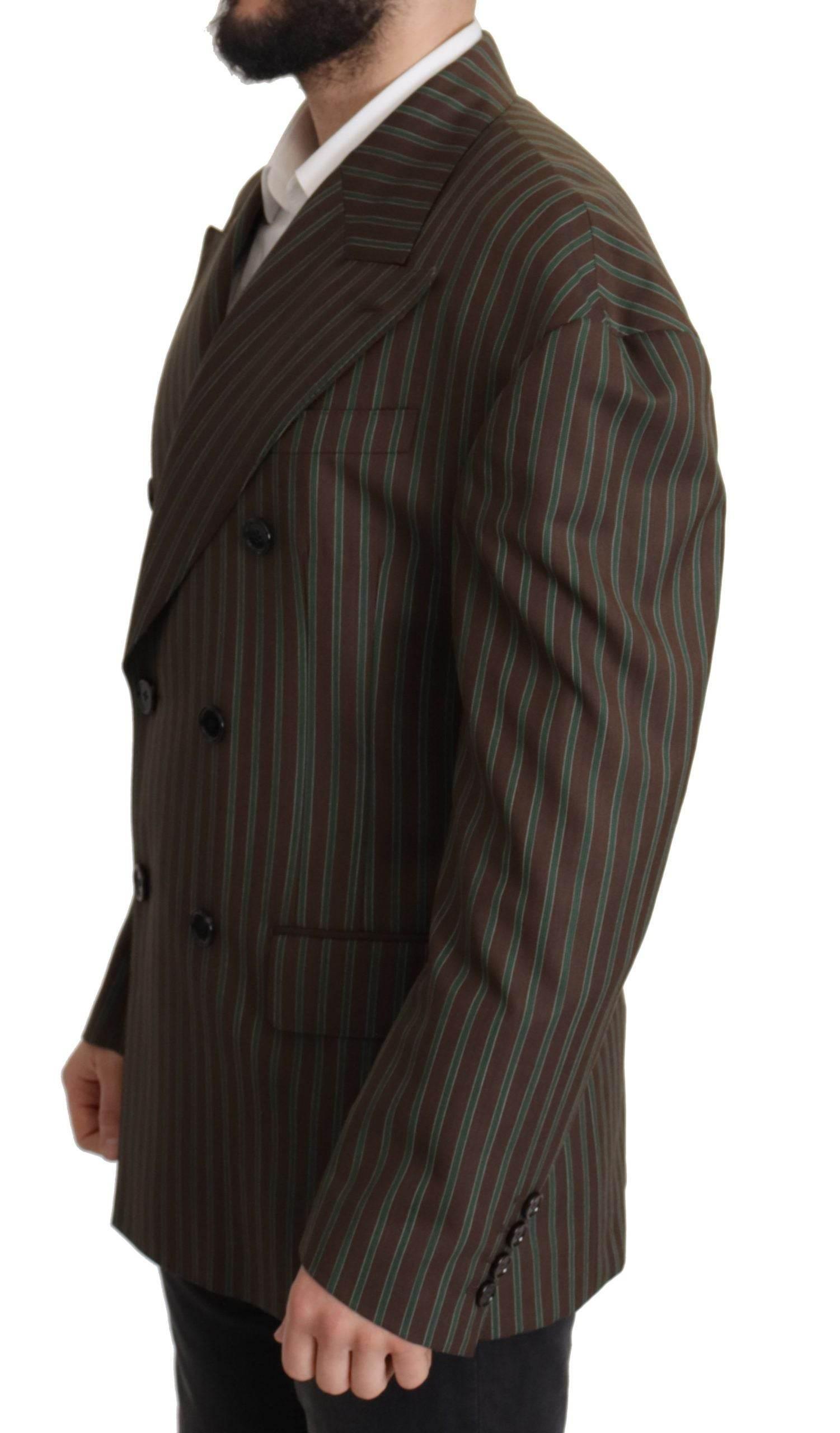 Dolce & Gabbana Multicolor Striped Double Breasted Blazer - Hilstor