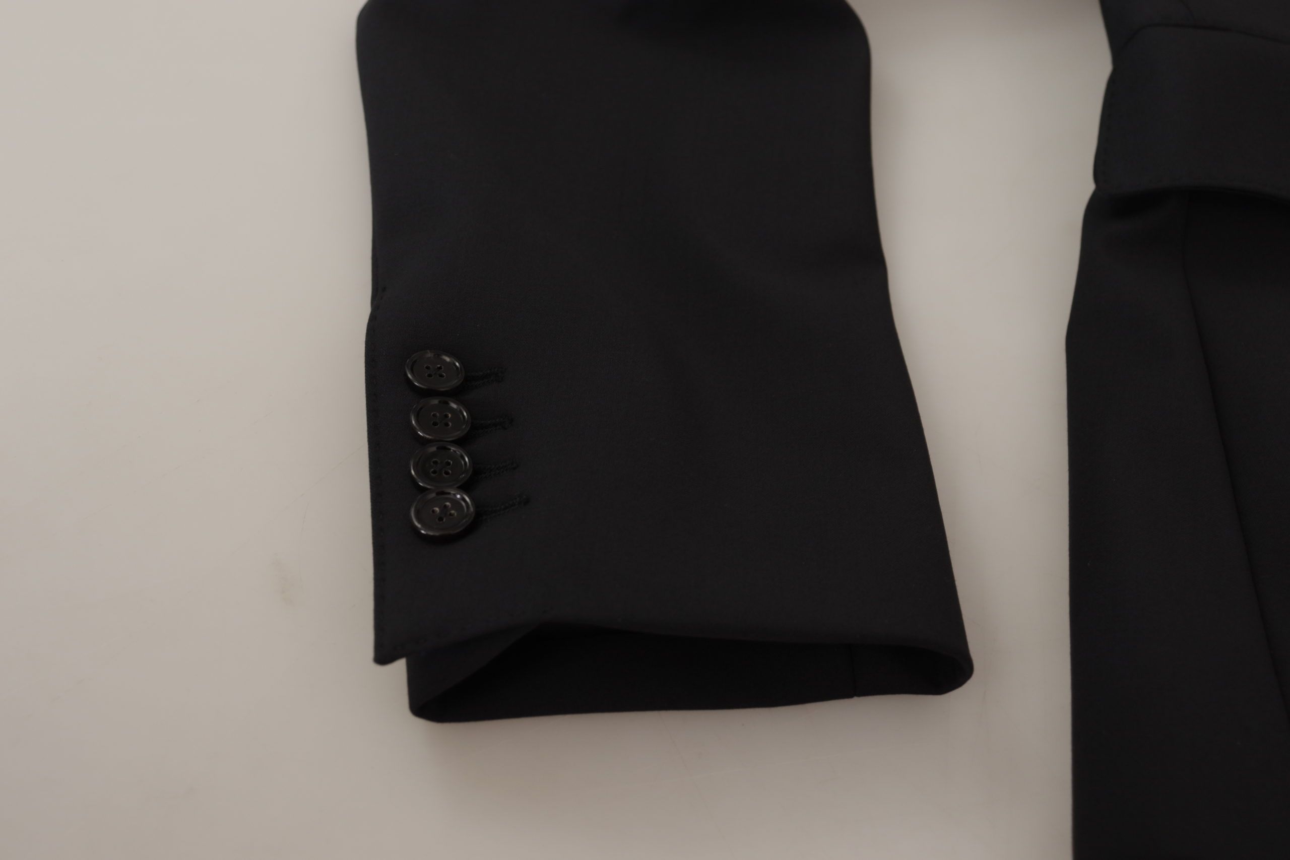 Dolce &amp; Gabbana Sort Uld Enkeltradet Frakke Herre Blazer