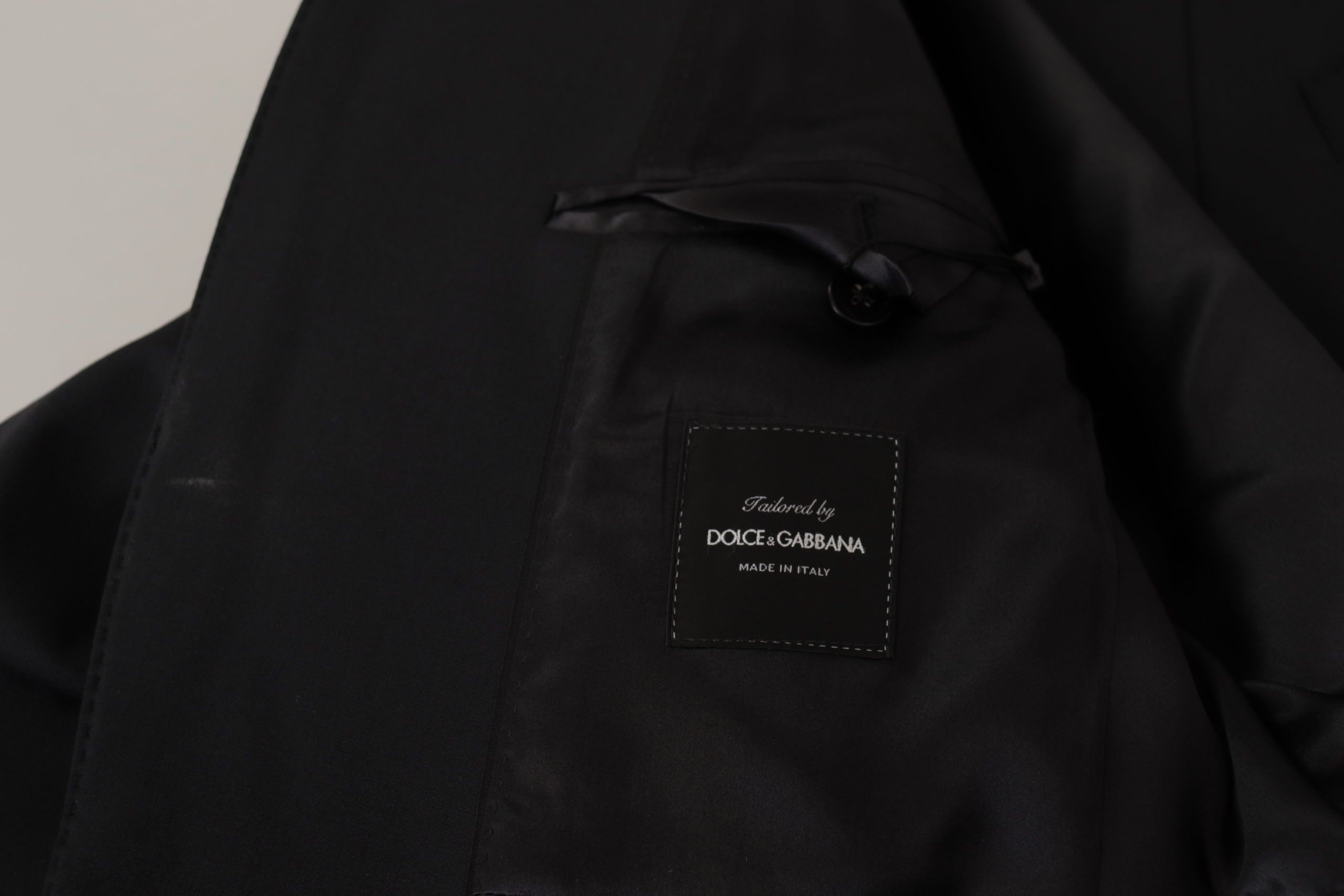 Dolce &amp; Gabbana Sort Uld Enkeltradet Frakke Herre Blazer
