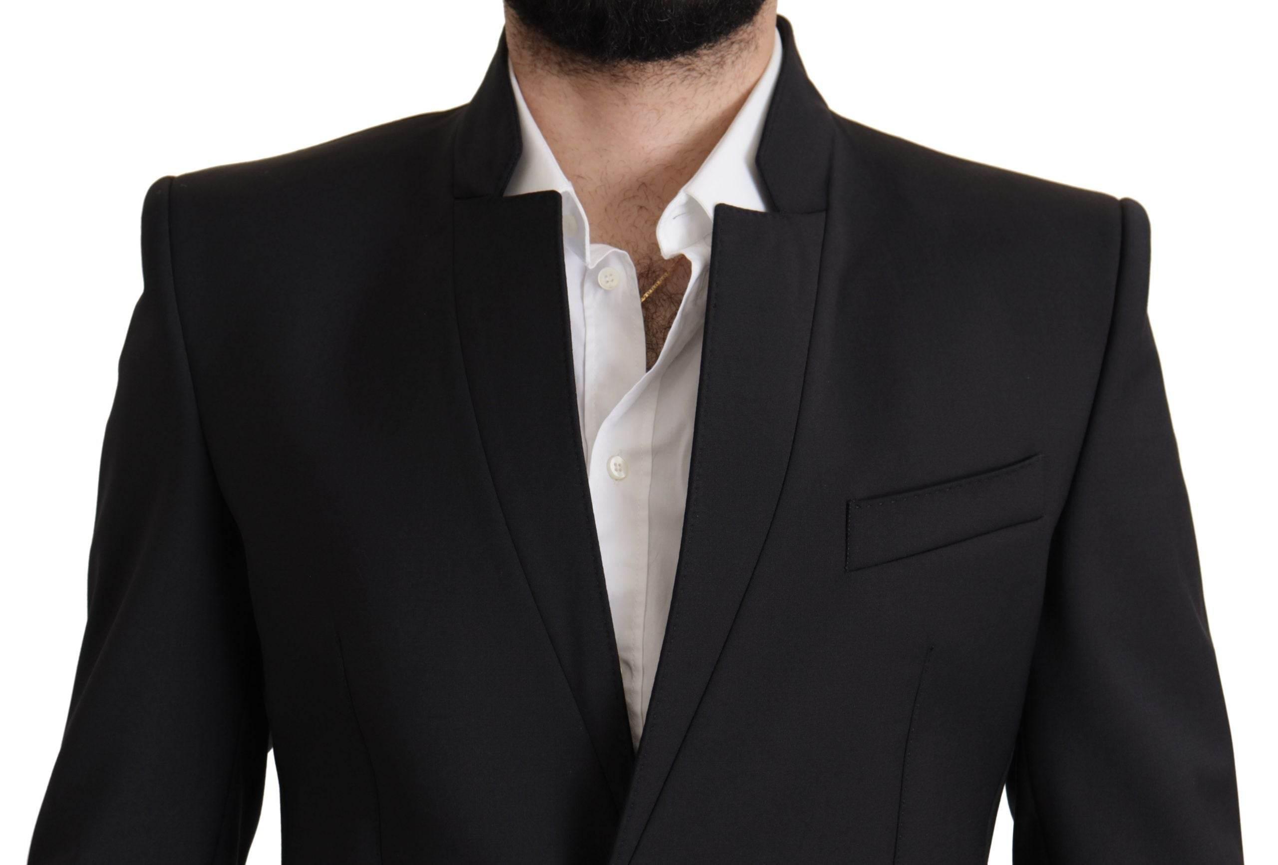 Dolce & Gabbana Black Wool Single Breasted Coat Men Blazer - Hilstor