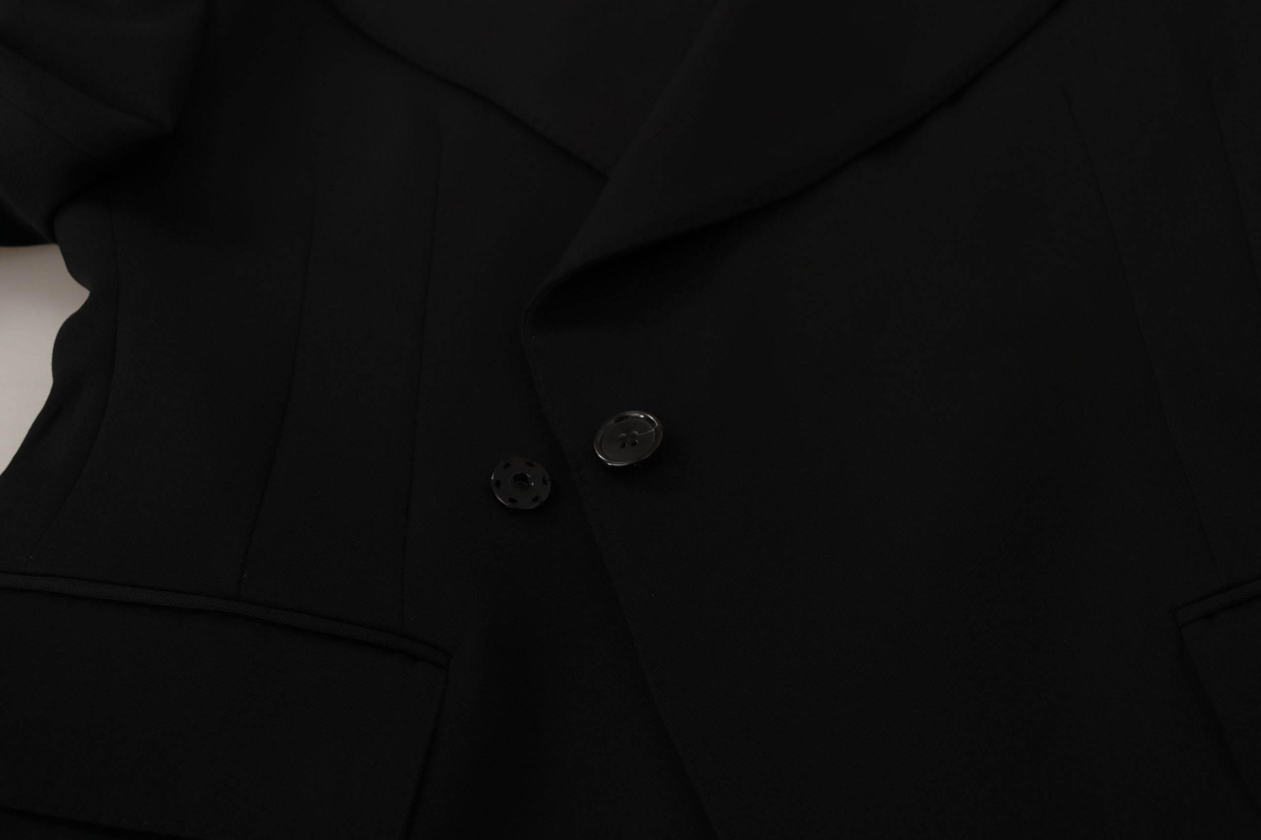 Dolce & Gabbana Black Wool Single Breasted Jacket Blazer - Hilstor