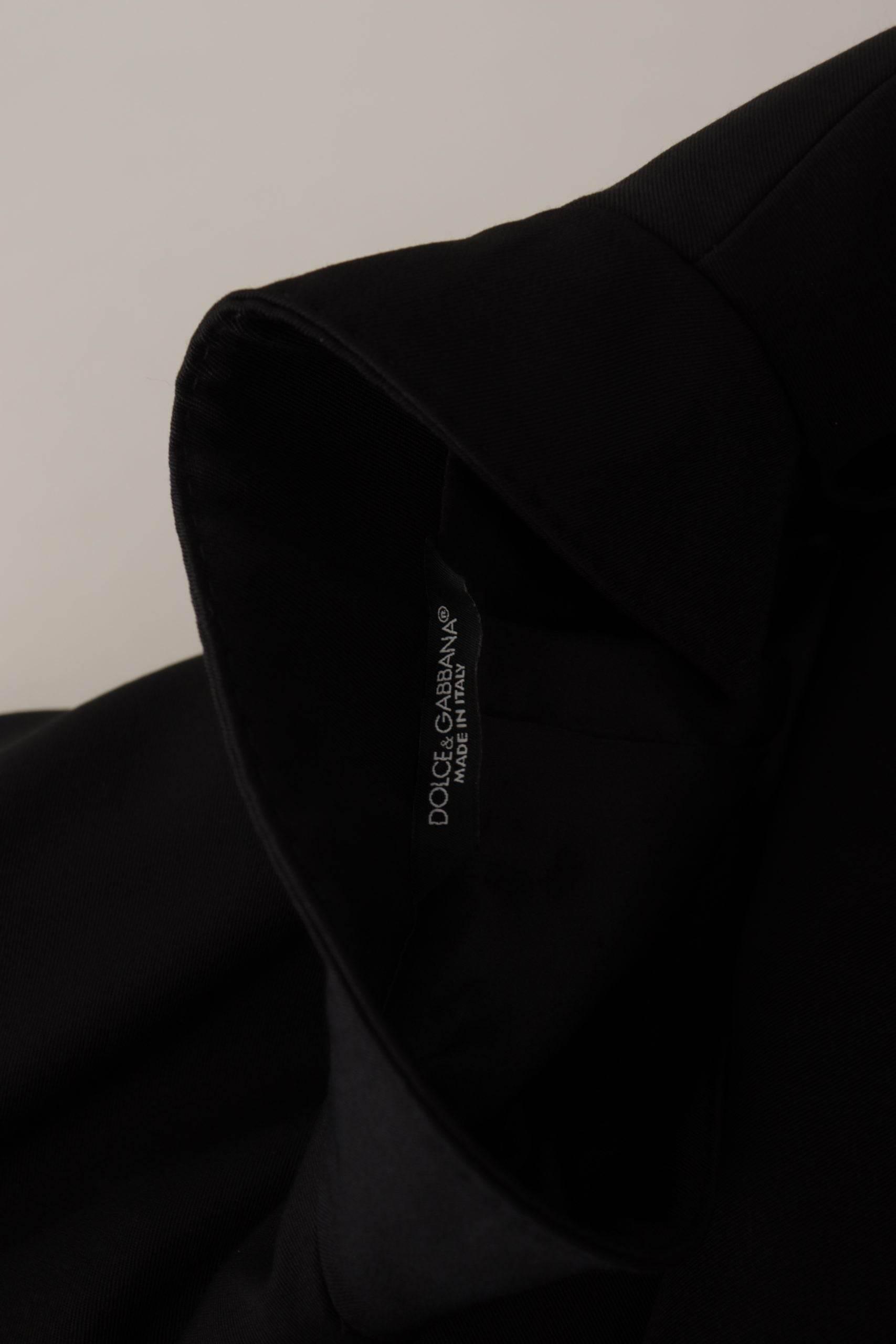 Dolce & Gabbana Black Wool Single Breasted Jacket Blazer - Hilstor