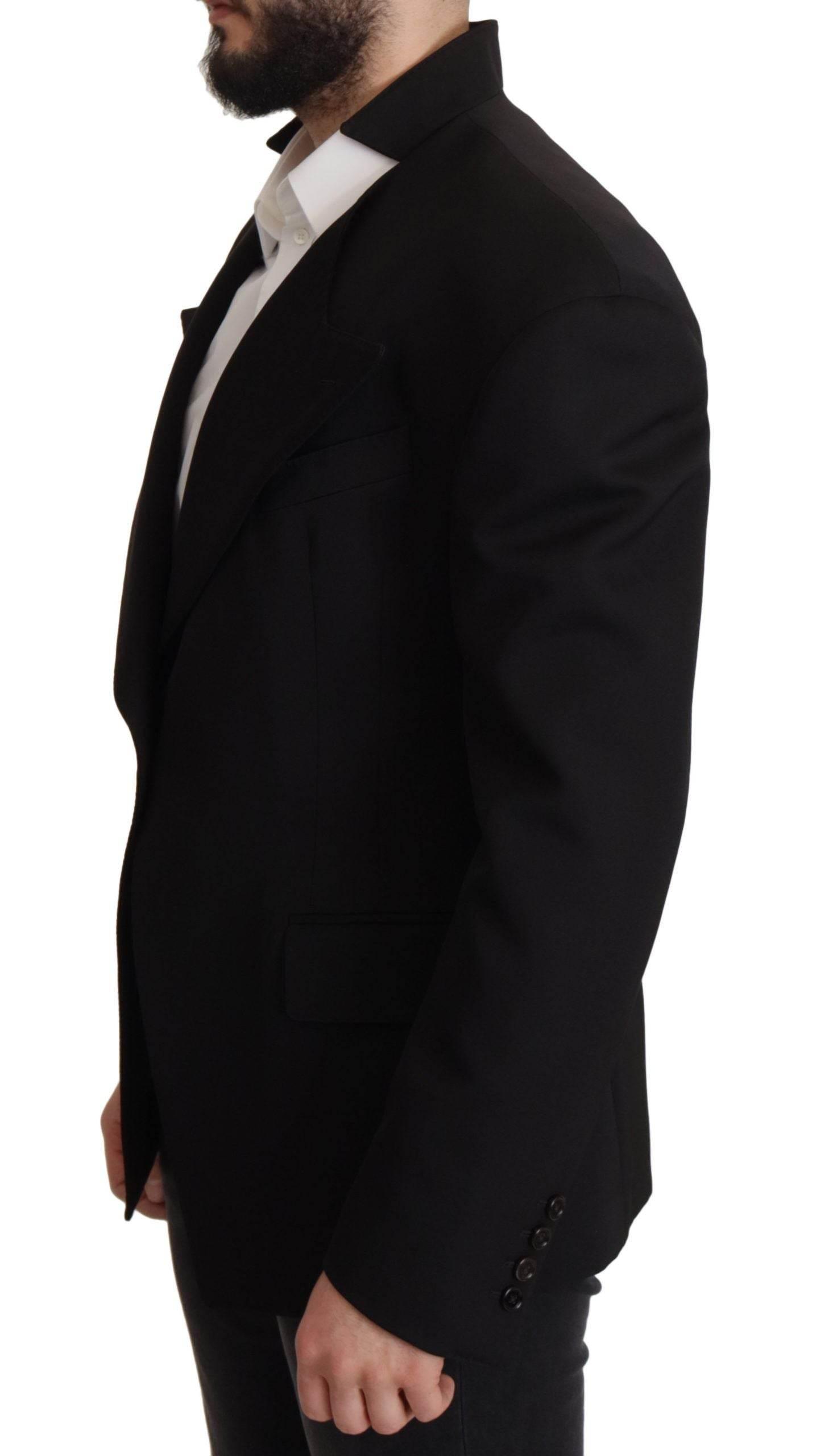 Dolce & Gabbana Black Wool Single Breasted Jacket Blazer - Hilstor