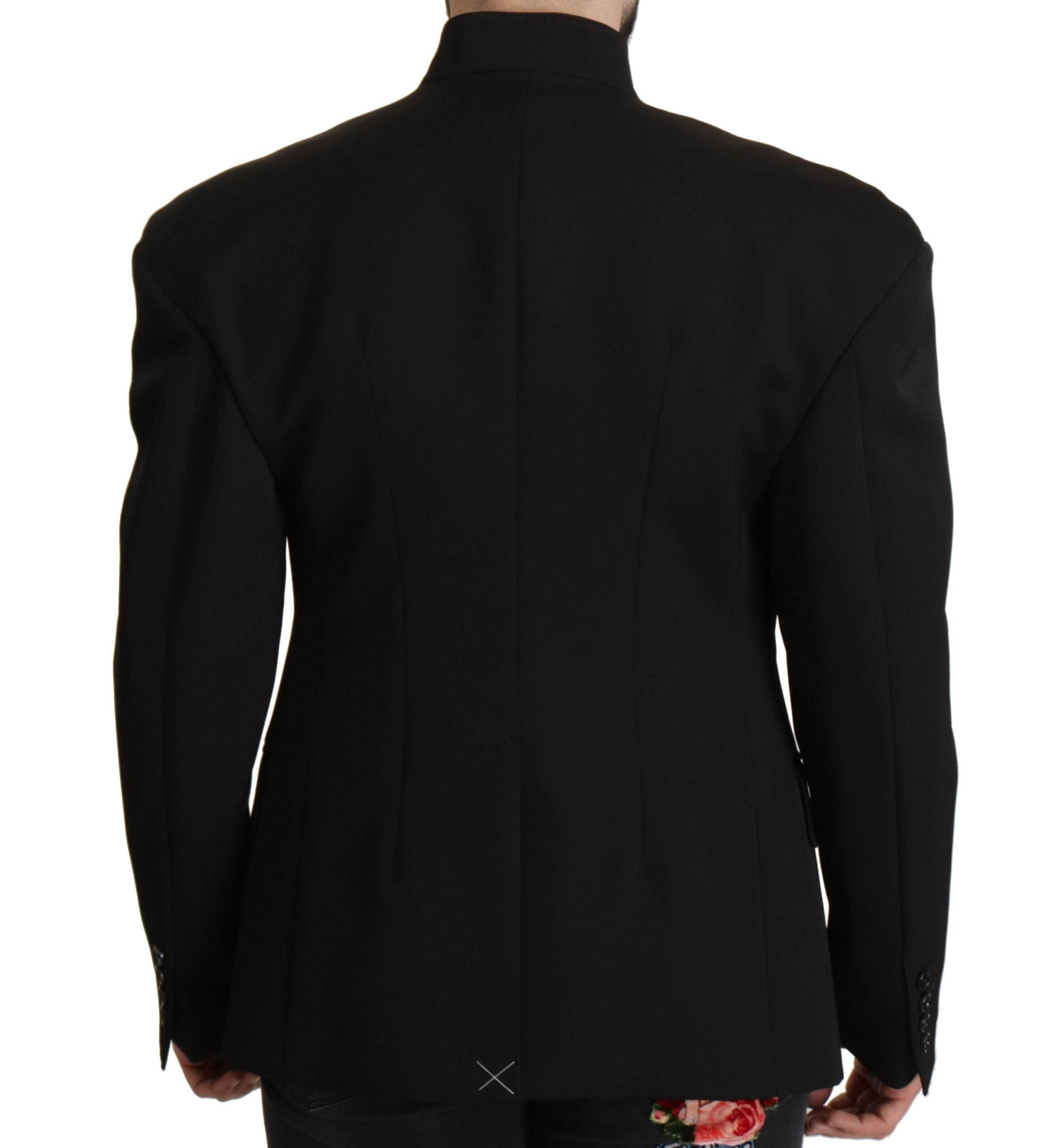 Dolce & Gabbana Black Wool Single Breasted Jacket Blazer - Hilstor