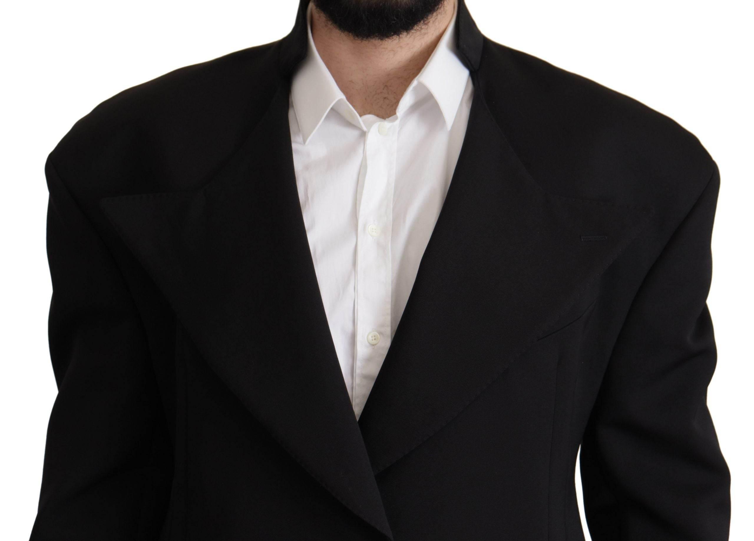 Dolce & Gabbana Black Wool Single Breasted Jacket Blazer - Hilstor