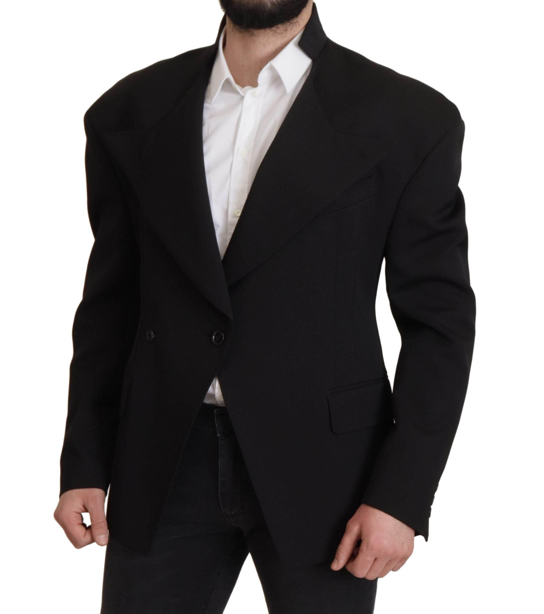 Dolce & Gabbana Black Wool Single Breasted Jacket Blazer - Hilstor