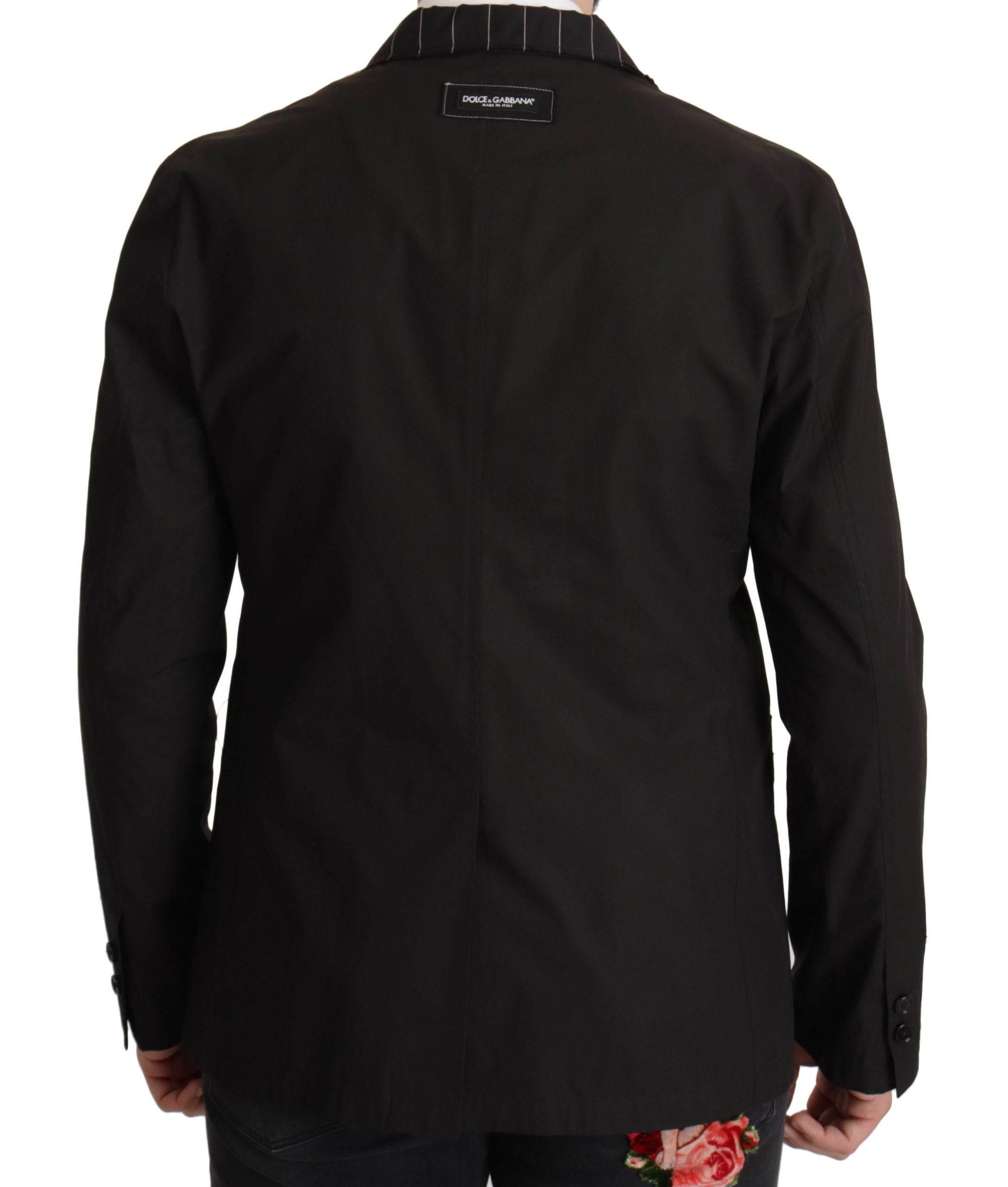 Dolce & Gabbana Black Cotton Single Breasted Blazer Jacket - Hilstor