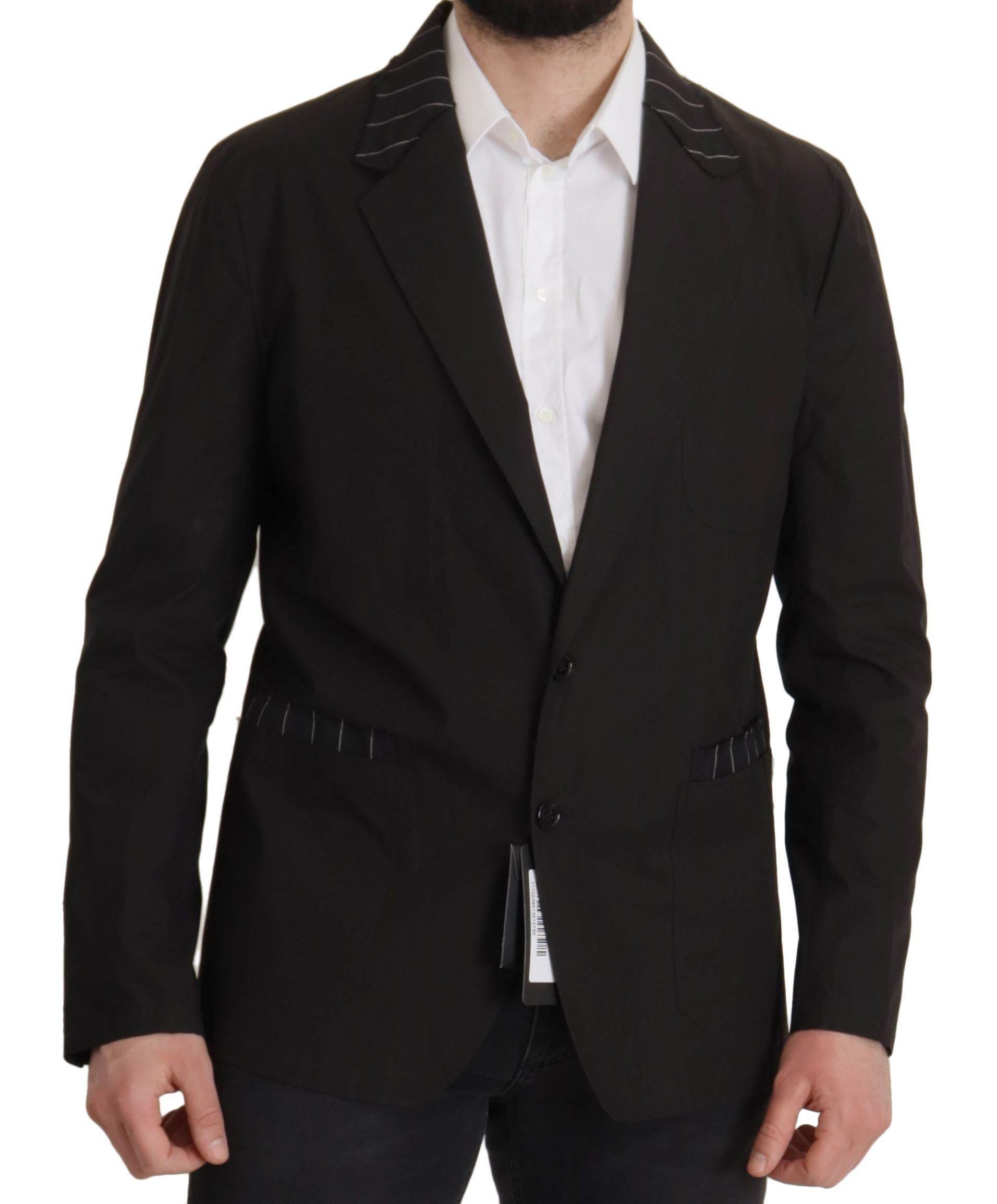 Dolce & Gabbana Black Cotton Single Breasted Blazer Jacket - Hilstor