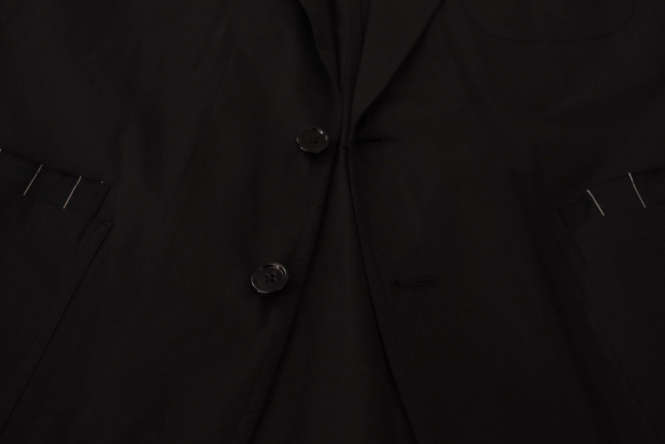 Dolce & Gabbana Black Cotton Single Breasted Blazer Jacket - Hilstor