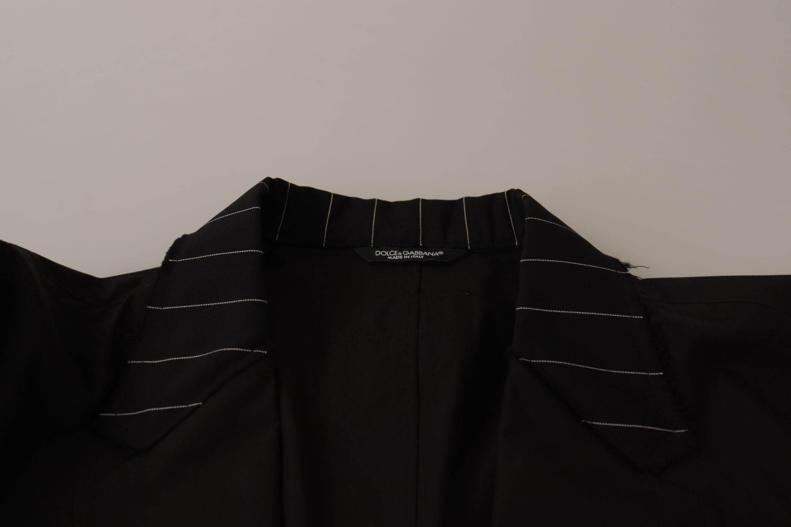Dolce & Gabbana Black Cotton Single Breasted Blazer Jacket - Hilstor