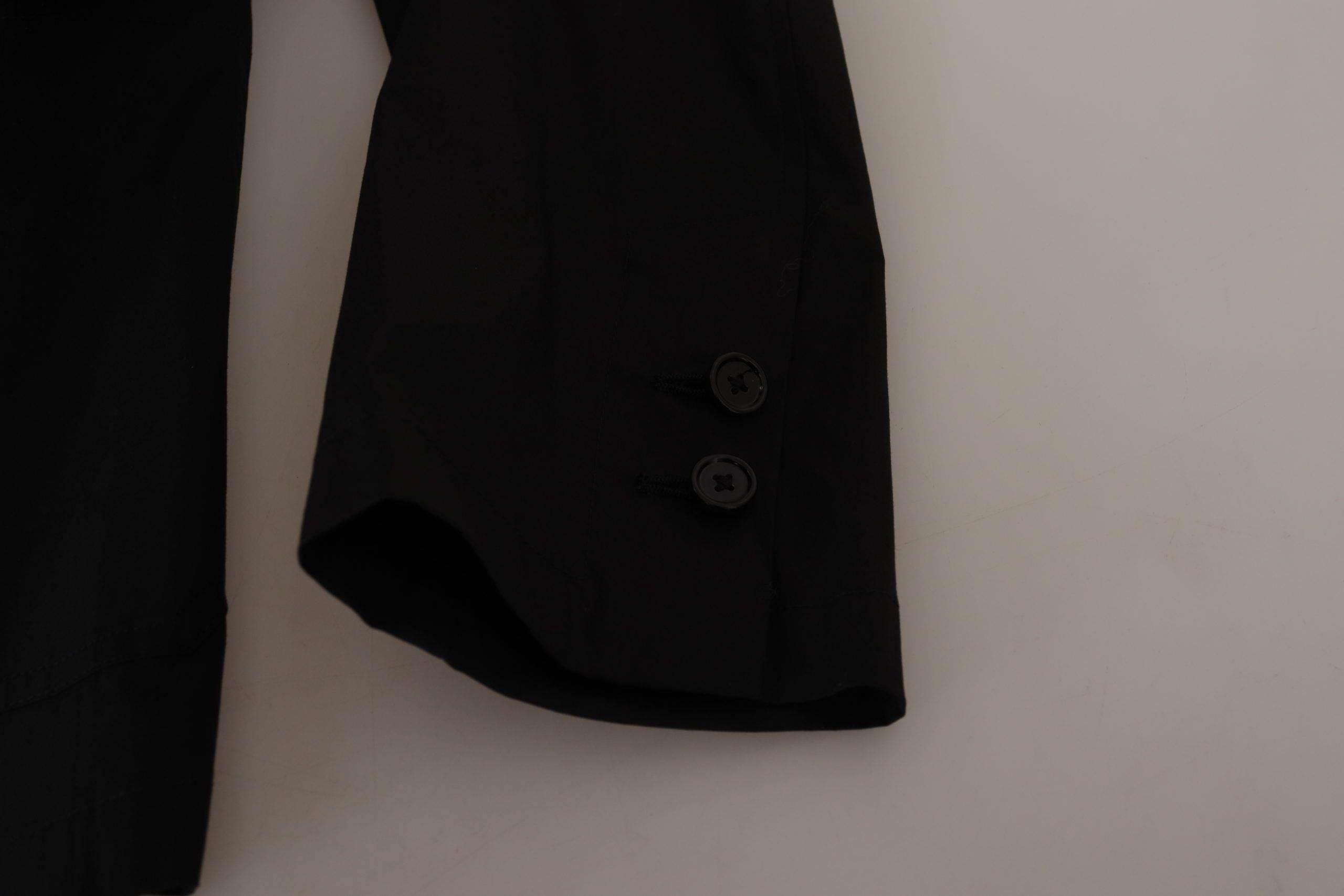 Dolce & Gabbana Black Cotton Single Breasted Blazer Jacket - Hilstor