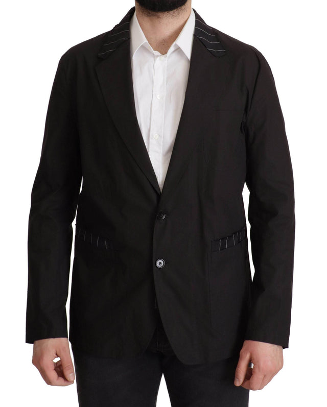 Dolce & Gabbana Black Cotton Single Breasted Blazer Jacket - Hilstor