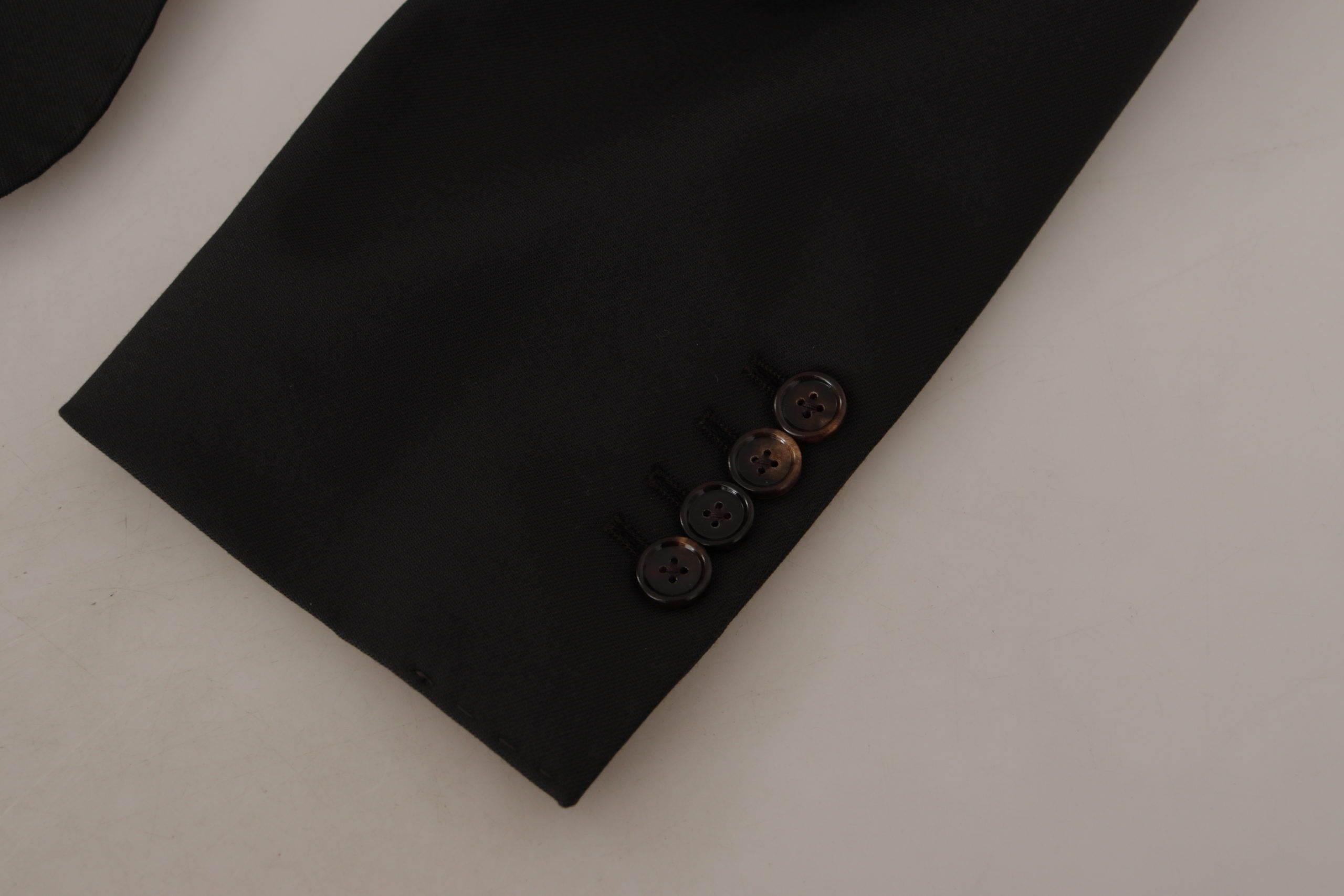 Dolce & Gabbana Black Wool Single Breasted Blazer v - Hilstor