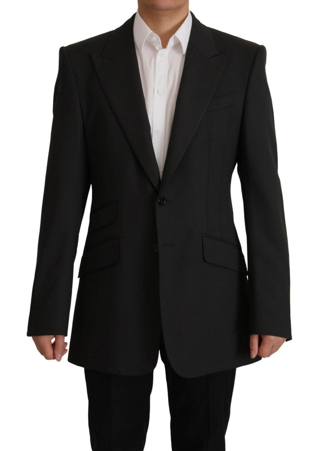 Dolce & Gabbana Black Wool Single Breasted Blazer v - Hilstor