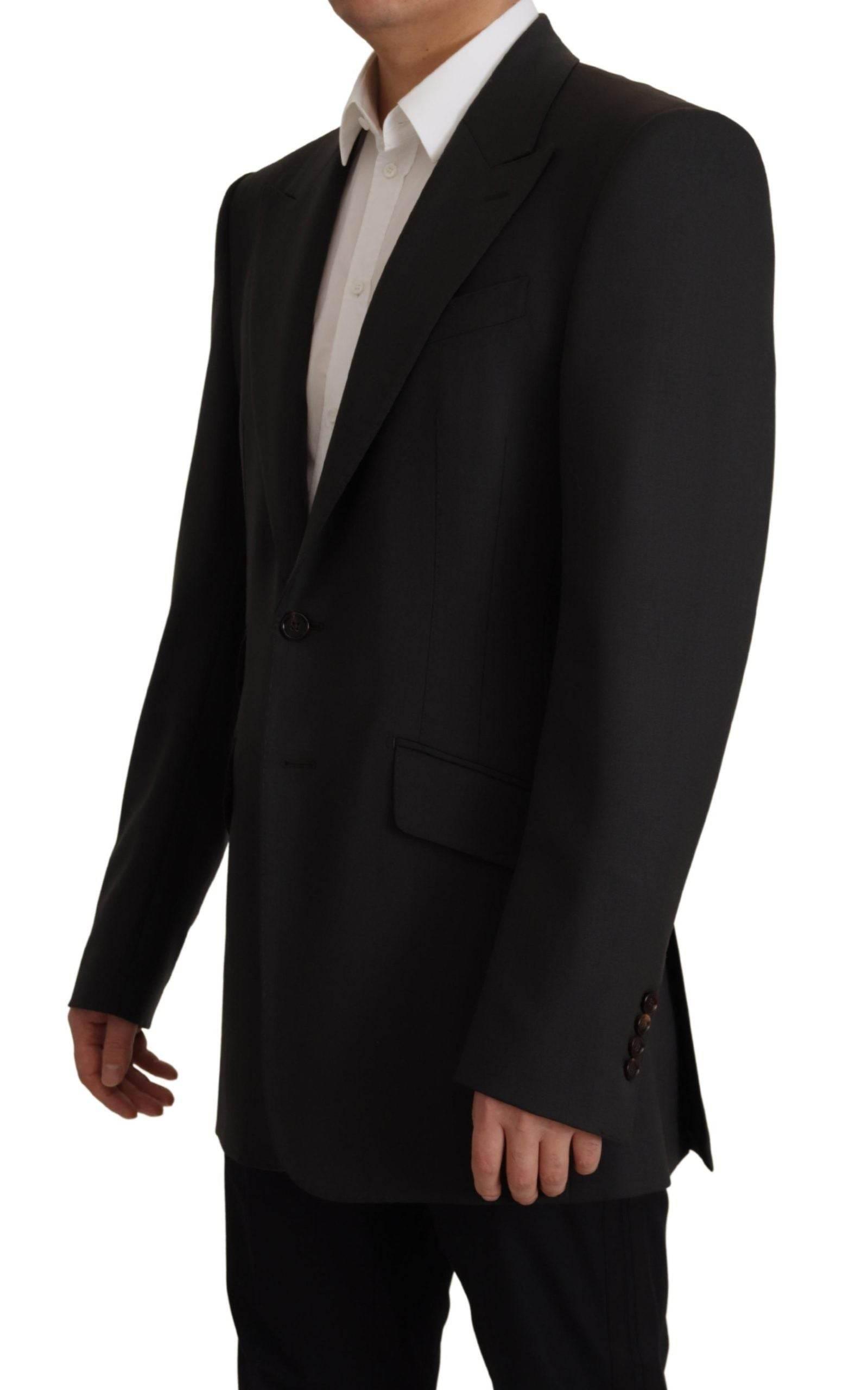 Dolce & Gabbana Black Wool Single Breasted Blazer v - Hilstor